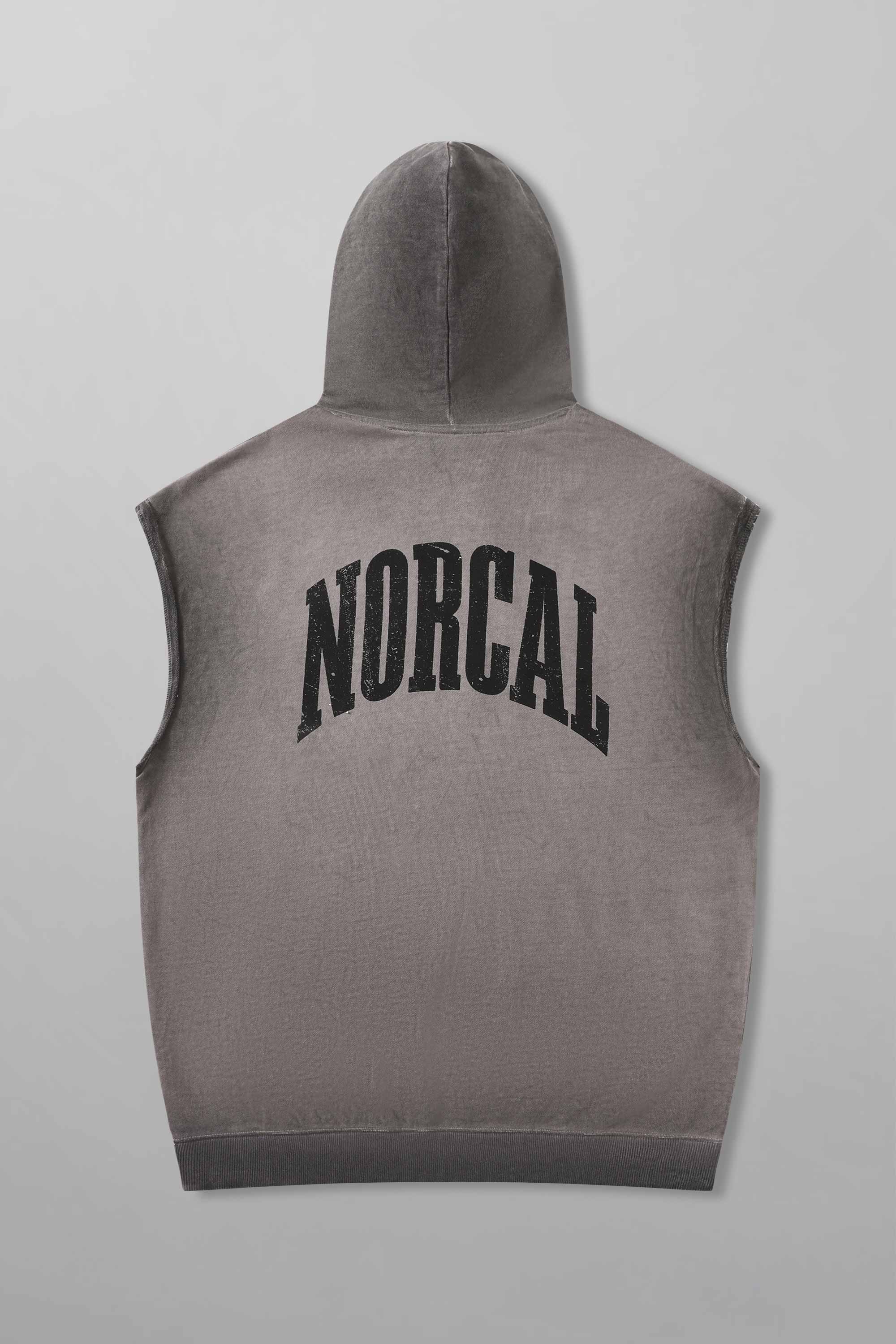 Oil Wash Sleeveless Hoodie