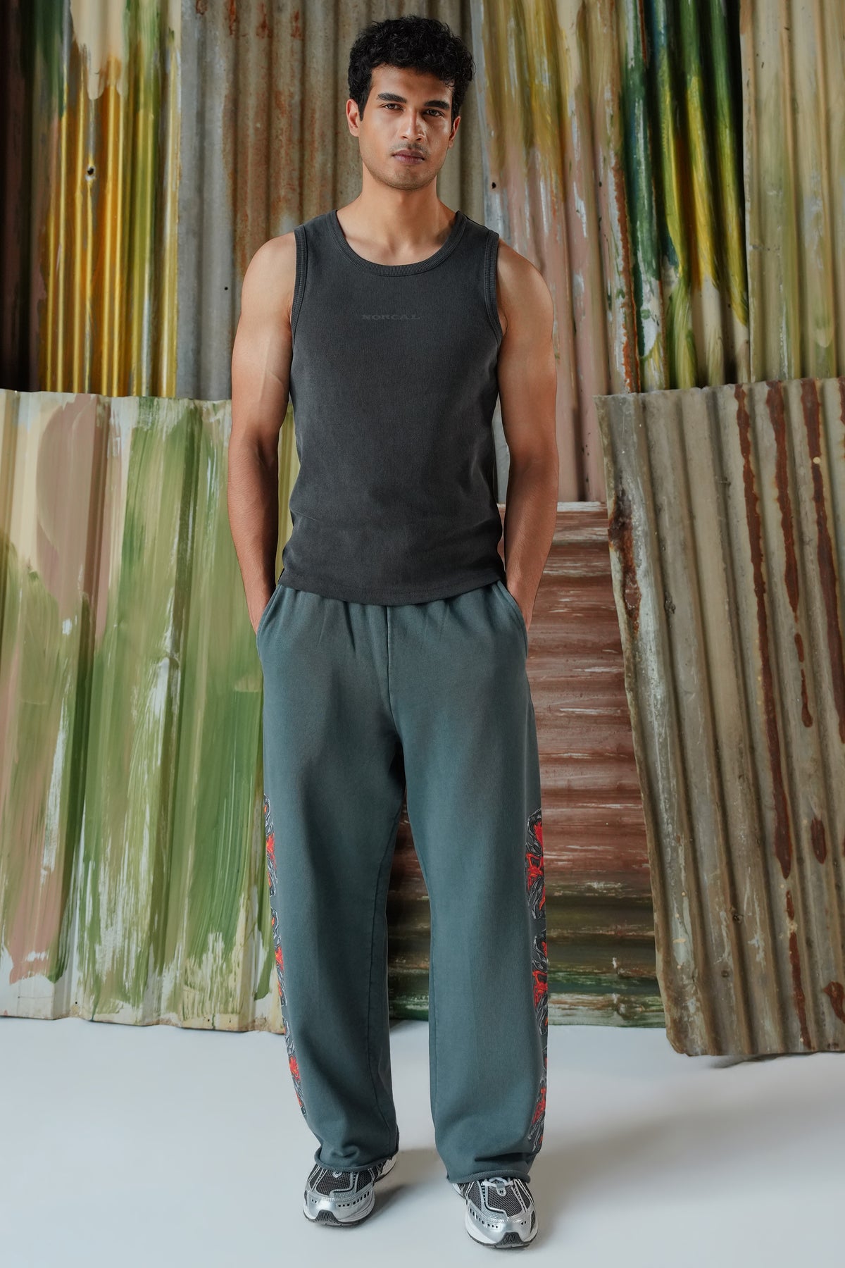 Acid Wash Everyday Wear Tank - Charcoal Grey