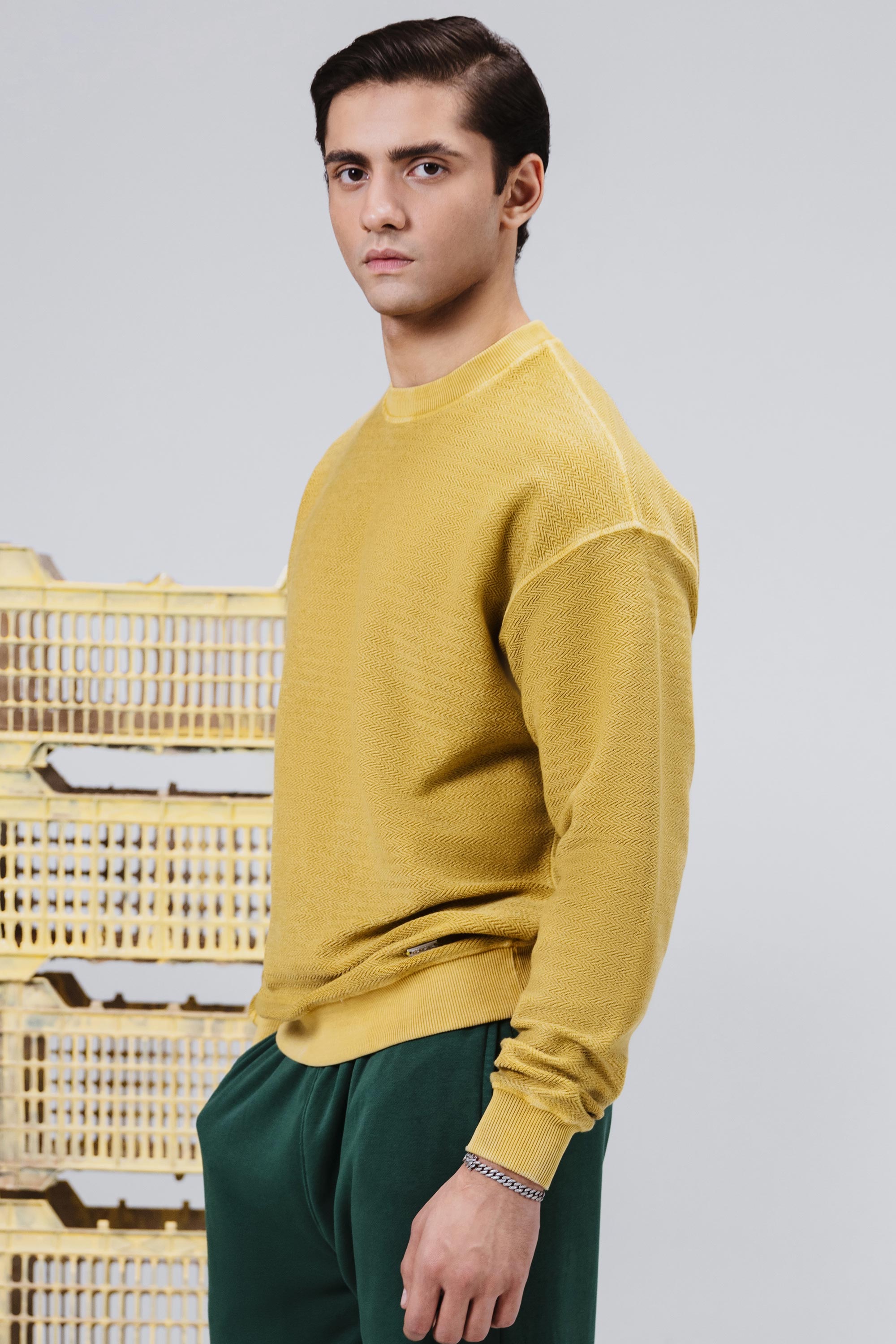 Herringbone Acid Wash Sweatshirt