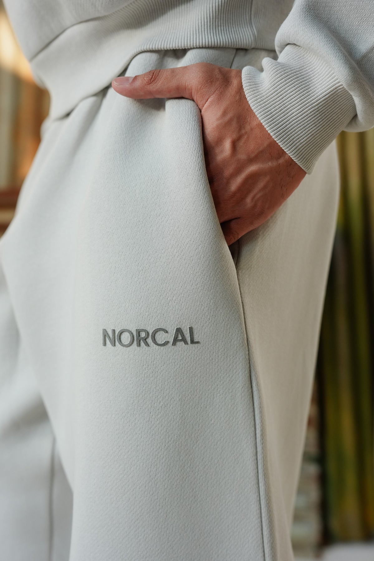 Special Terry-Jersey Bonding Fabric Trouser - Silver Grey