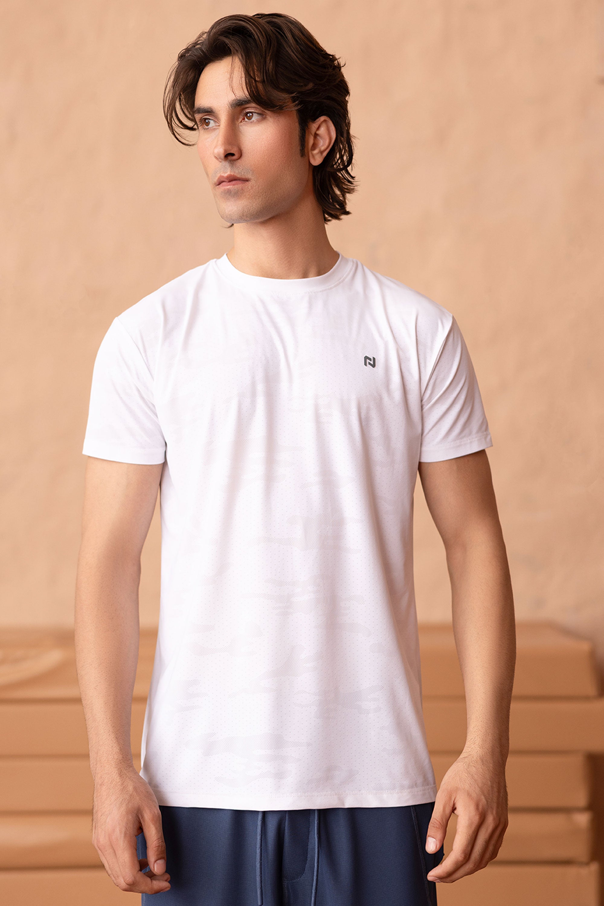 Camouflage Textured Breathable Dri-Fit Tee