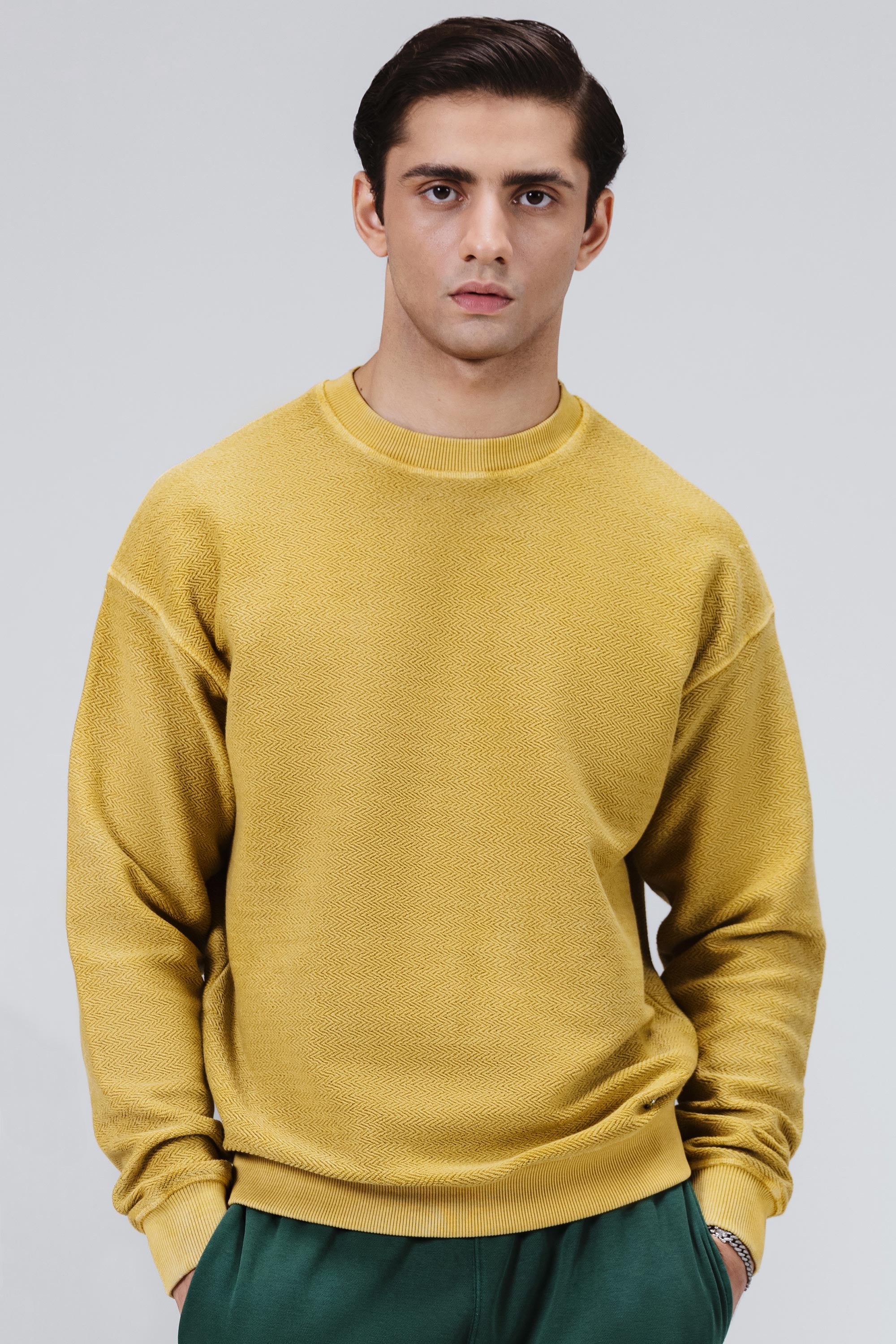 Herringbone Acid Wash Sweatshirt