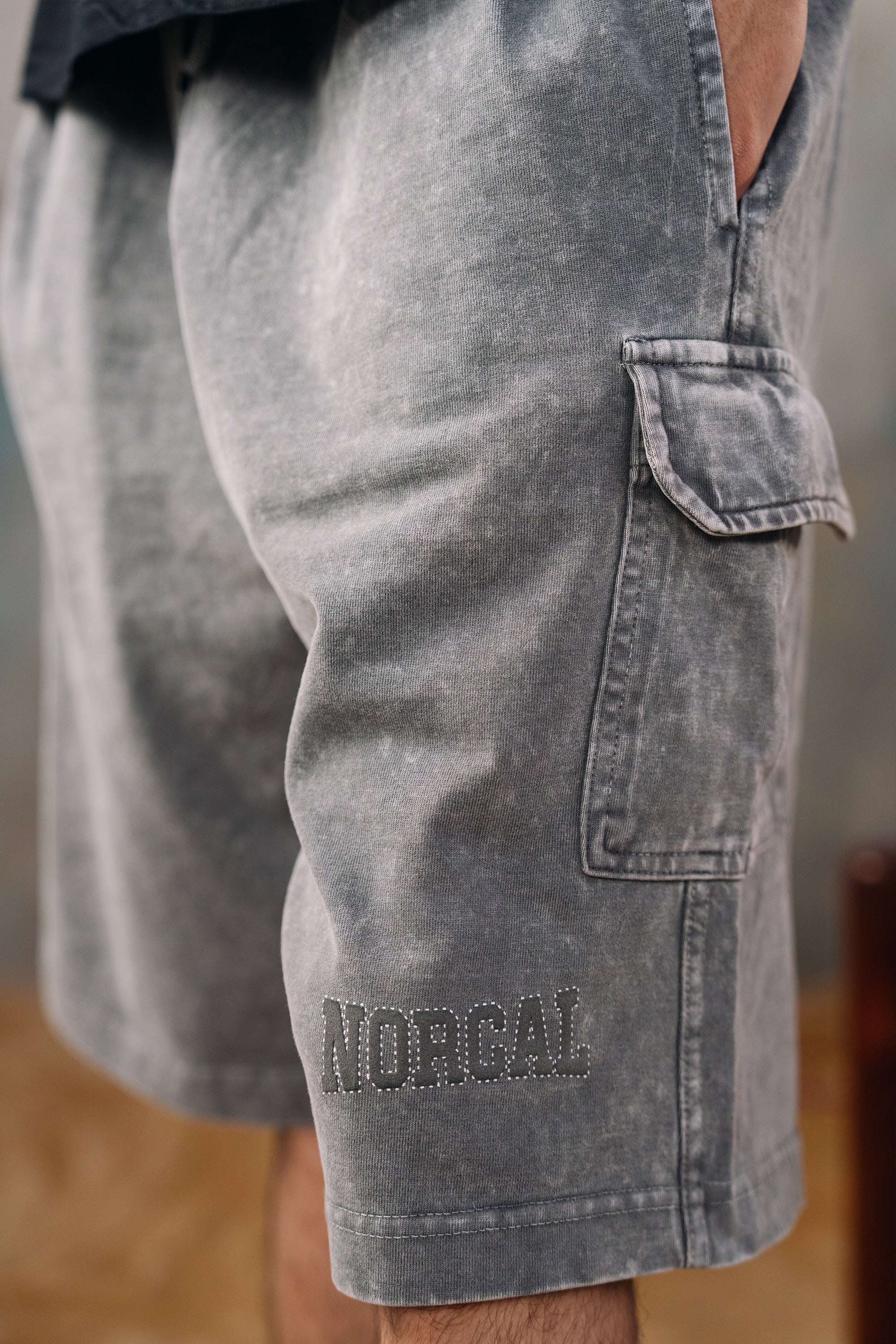 Baggy Acid Wash Shorts