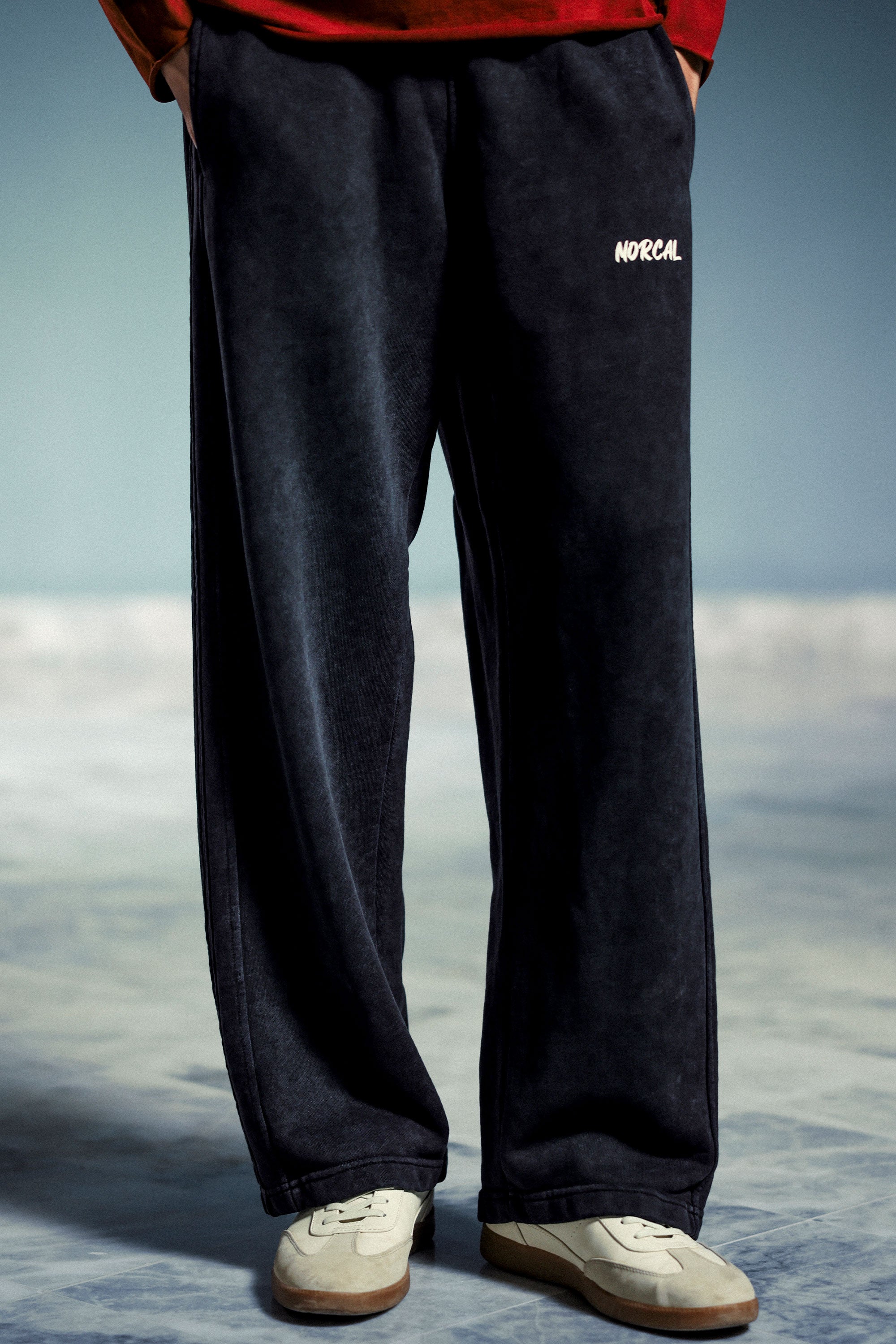 Side Self Stripes Acid Wash Trousers