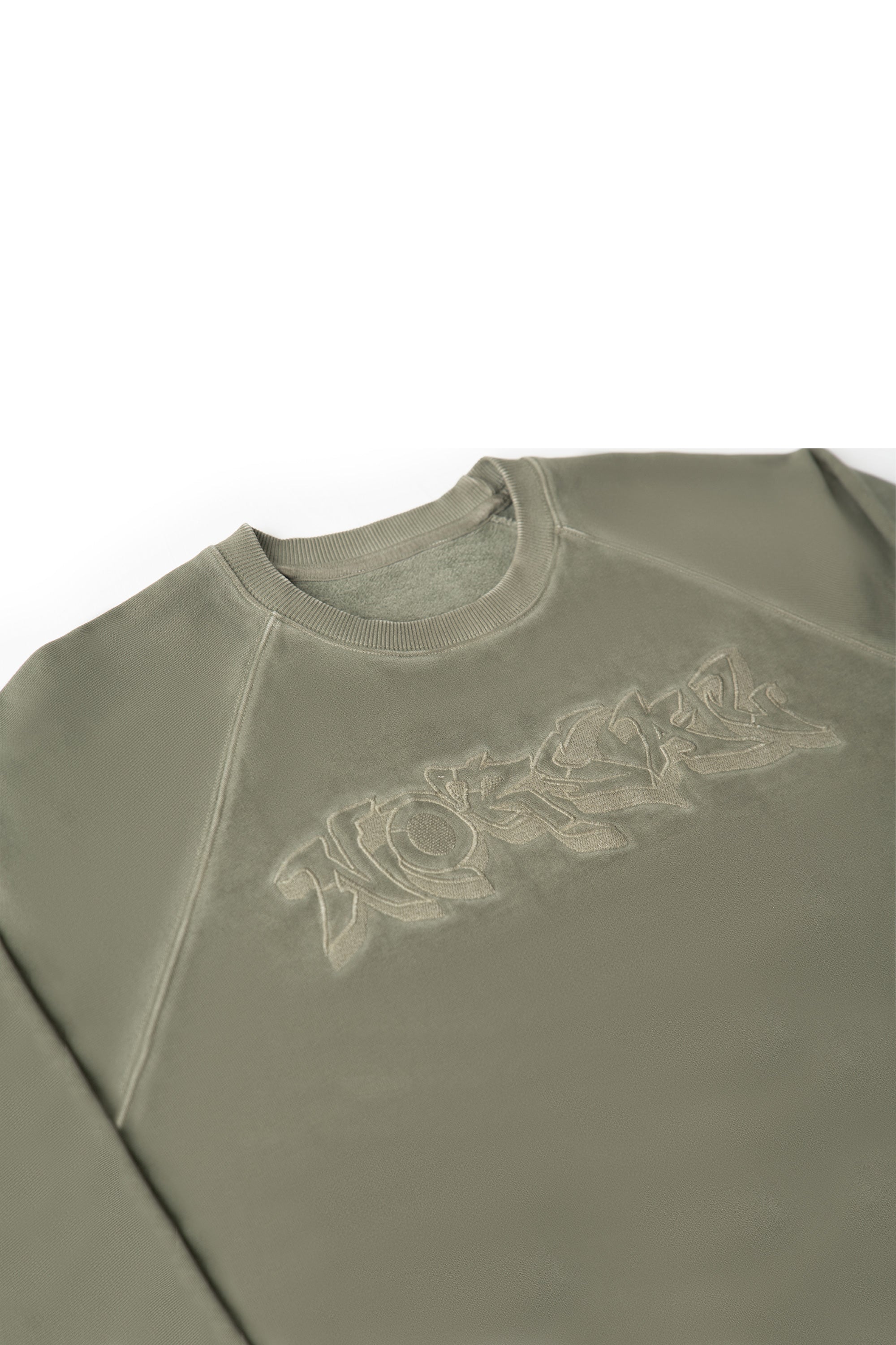 Embroidered Oil Wash Sweat Shirt
