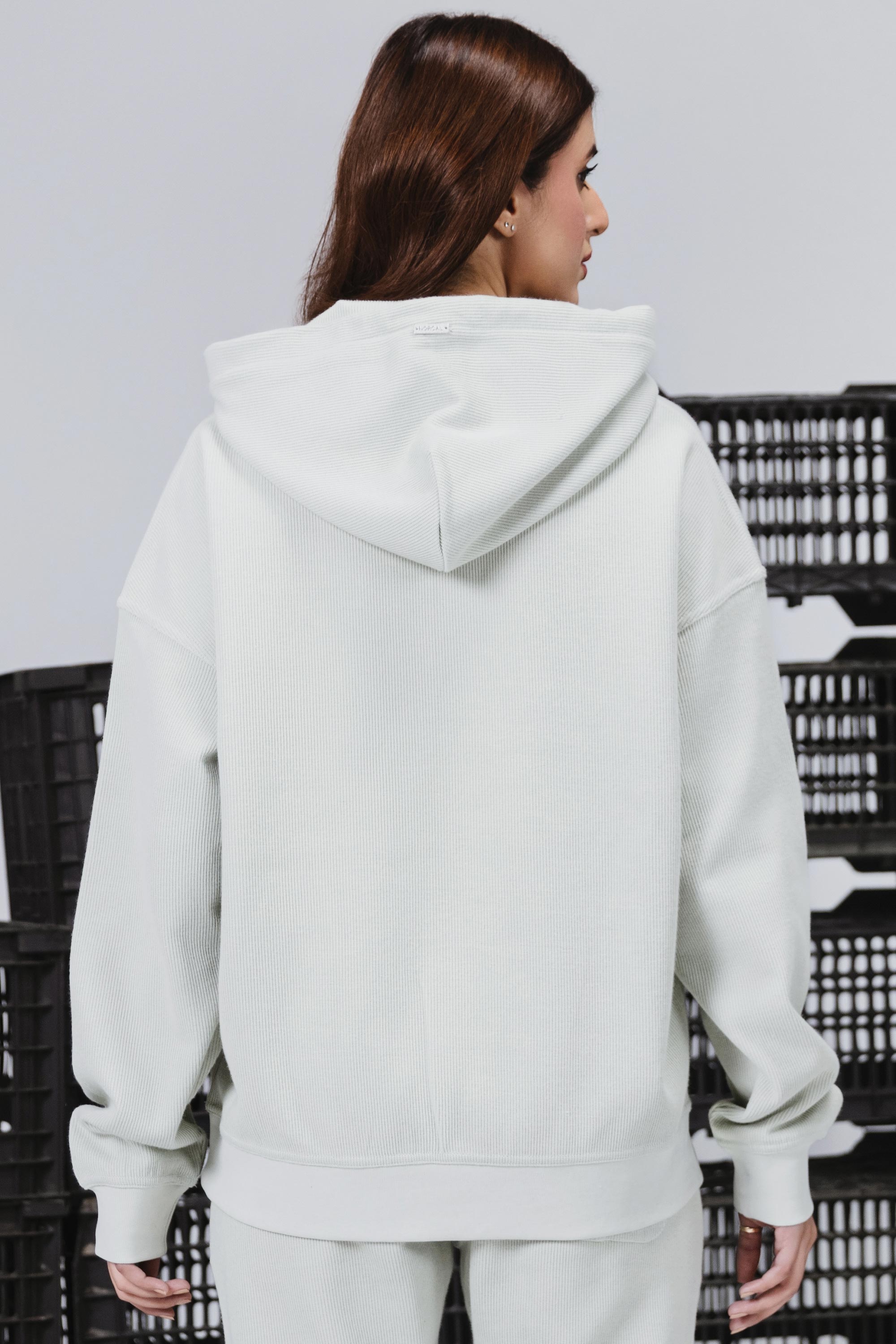 Mint Green Sweater Knit Hoodie