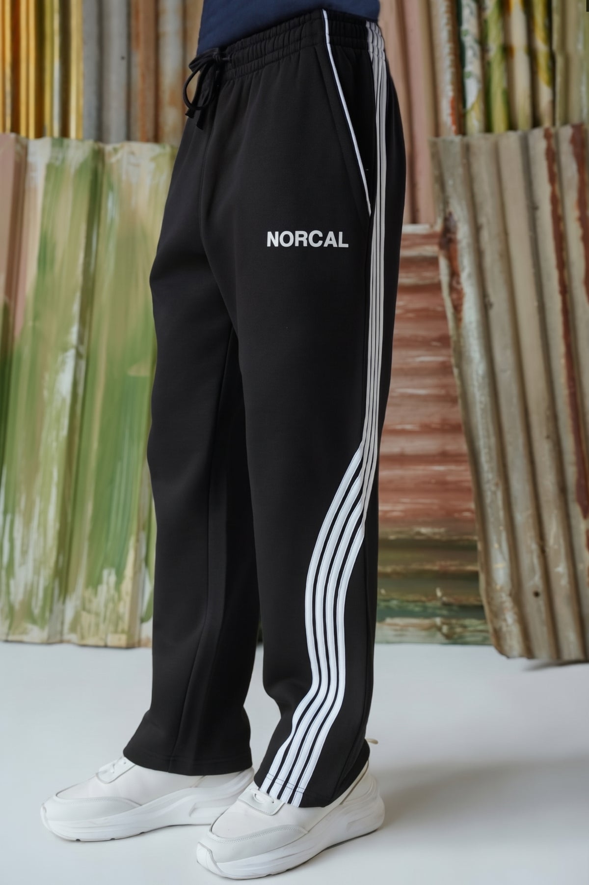 4-Stripes Fleece Trousers - Black