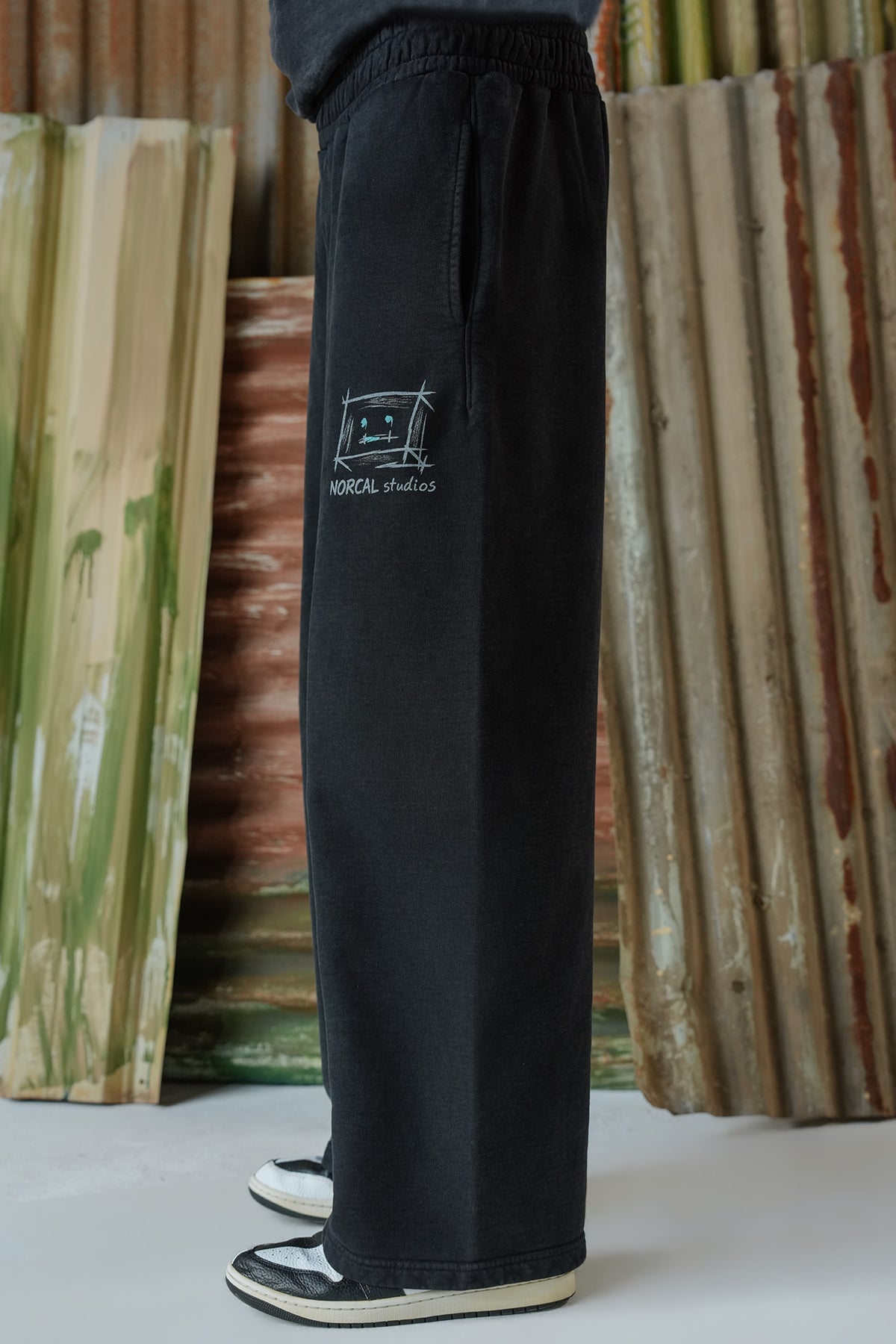 Norcal Studios Acid Wash Trousers - Black