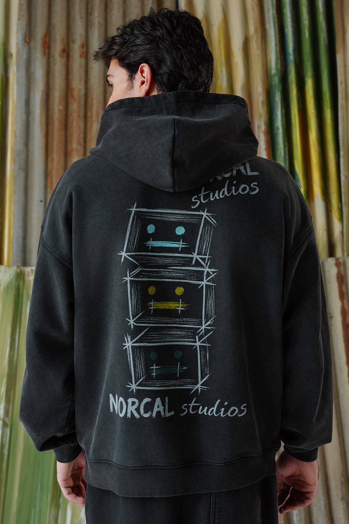 Norcal Studios Acid Wash Hoodie - Black