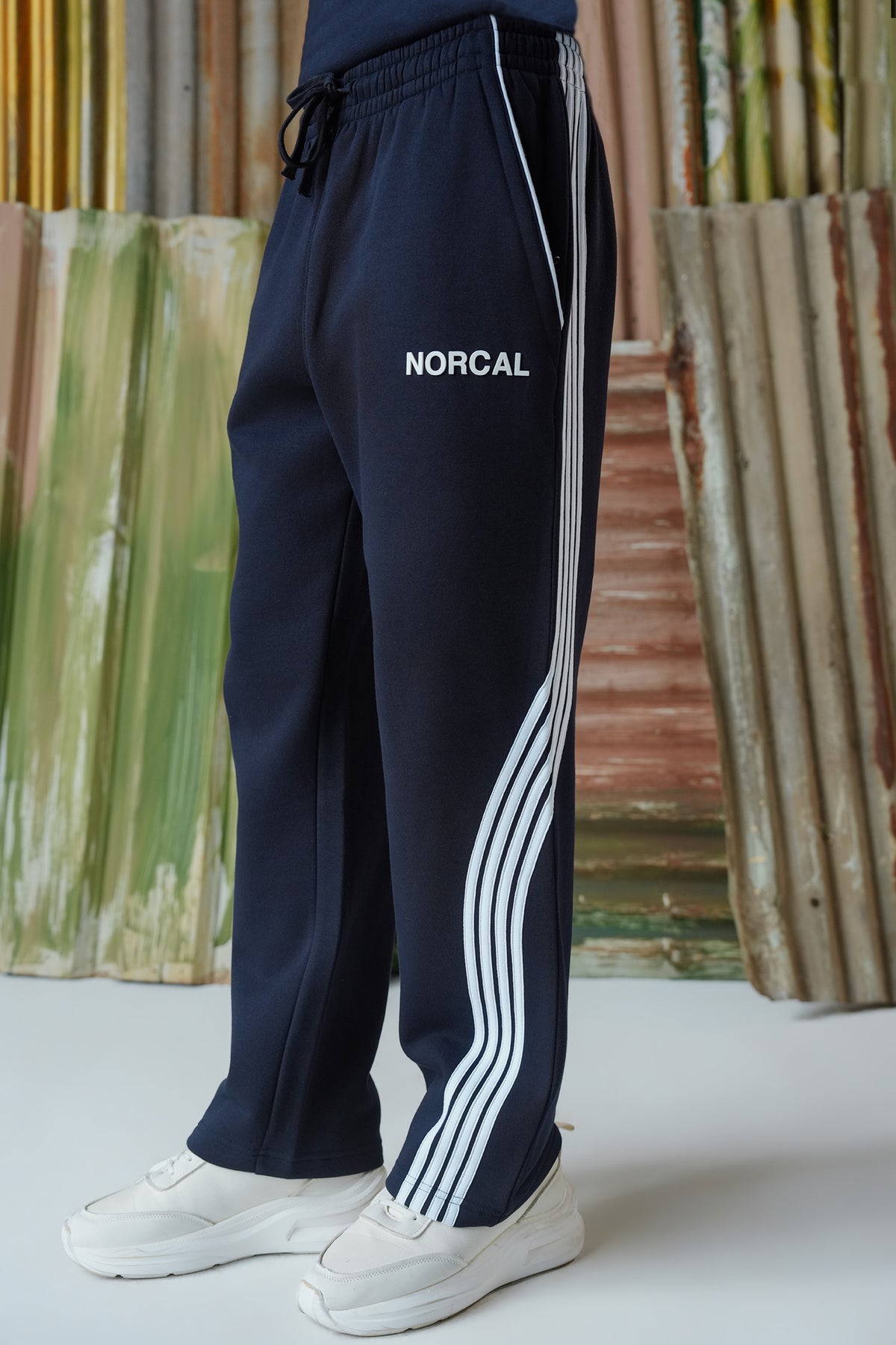 4-Stripes Fleece Trousers - Navy Blue