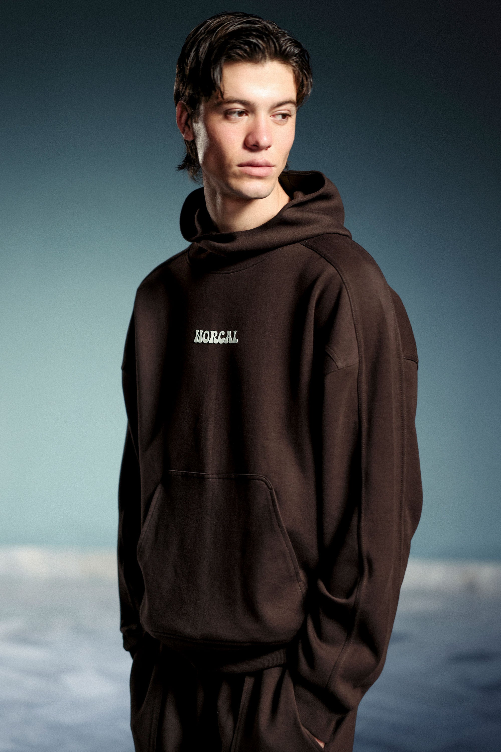 Modish Cut Sew Panel Hoodie