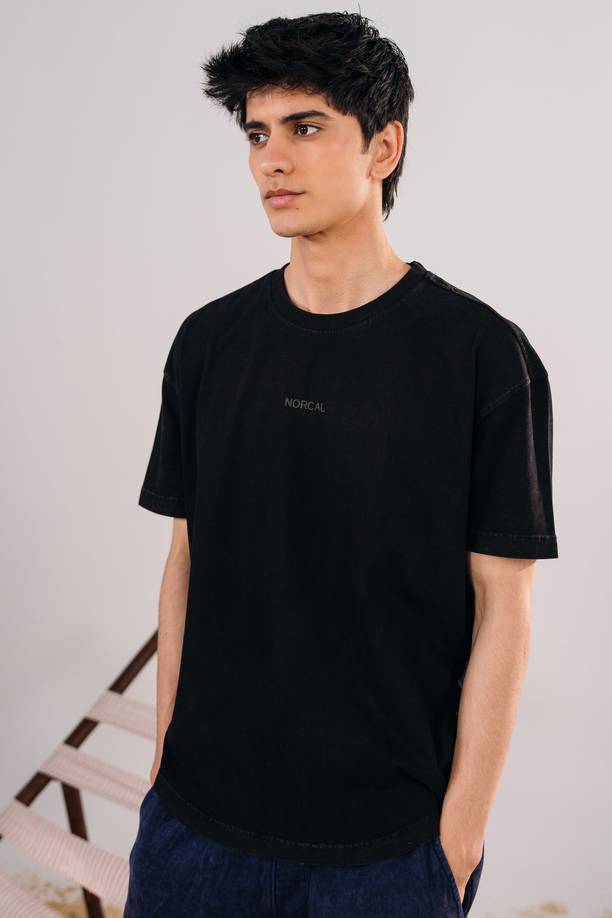 Acid Wash Scoop Bottom Tee