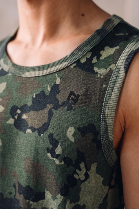 Camouflage Rib Jersey Tank
