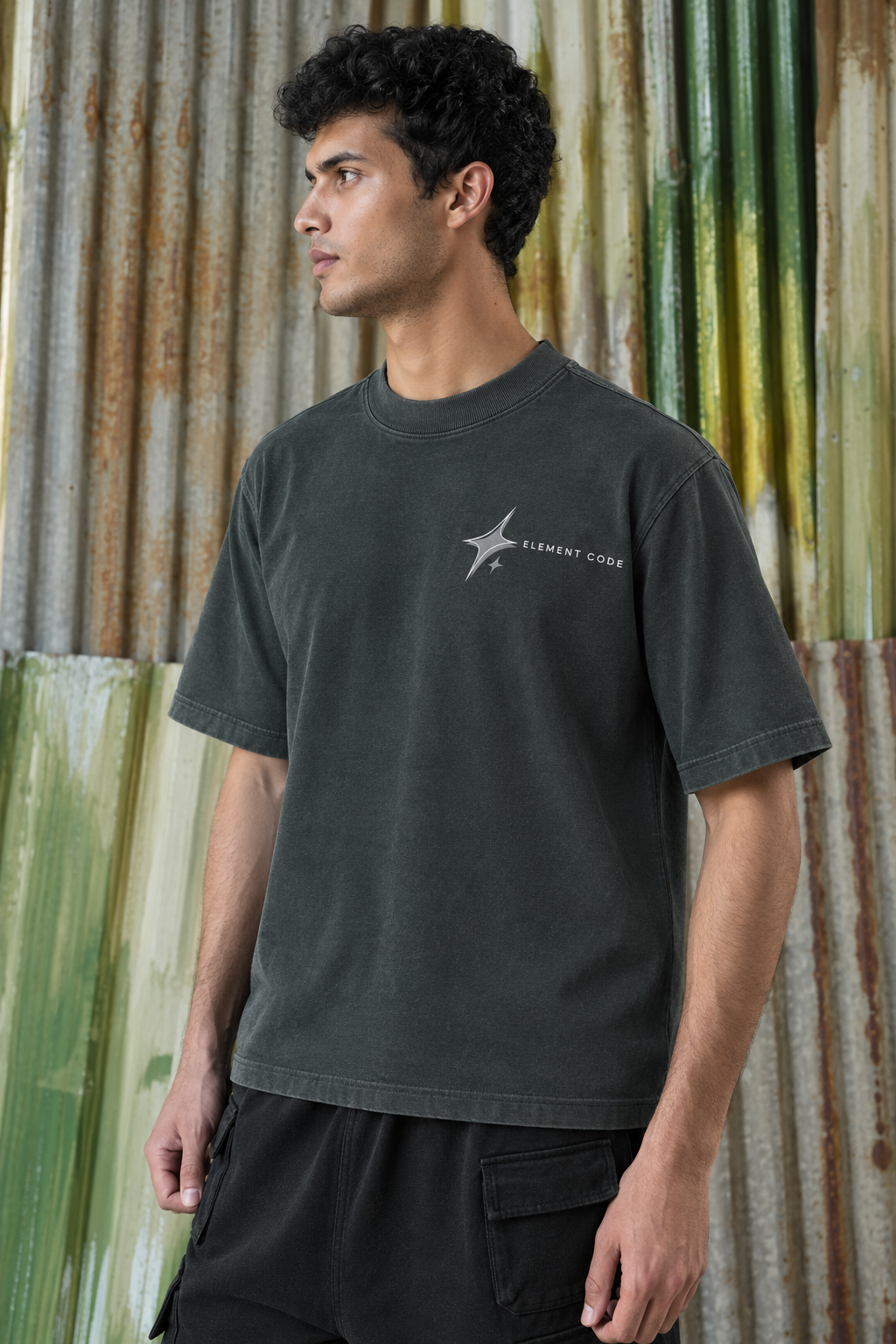 Element Code Statement Acid Wash Tee - Greenish Grey