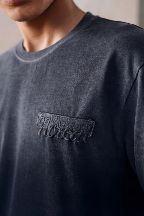Gradient Spray Wash Tee - Navy Blue