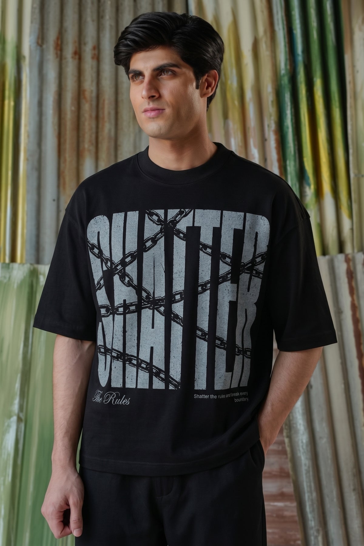Shatter Rules Acid Wash Tee - Black