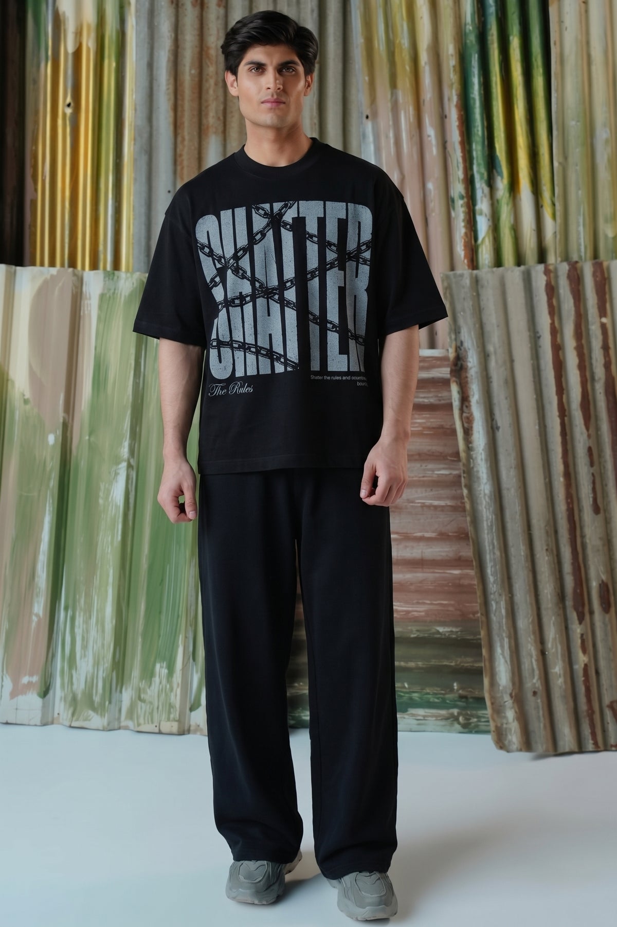 Shatter Rules Acid Wash Tee - Black