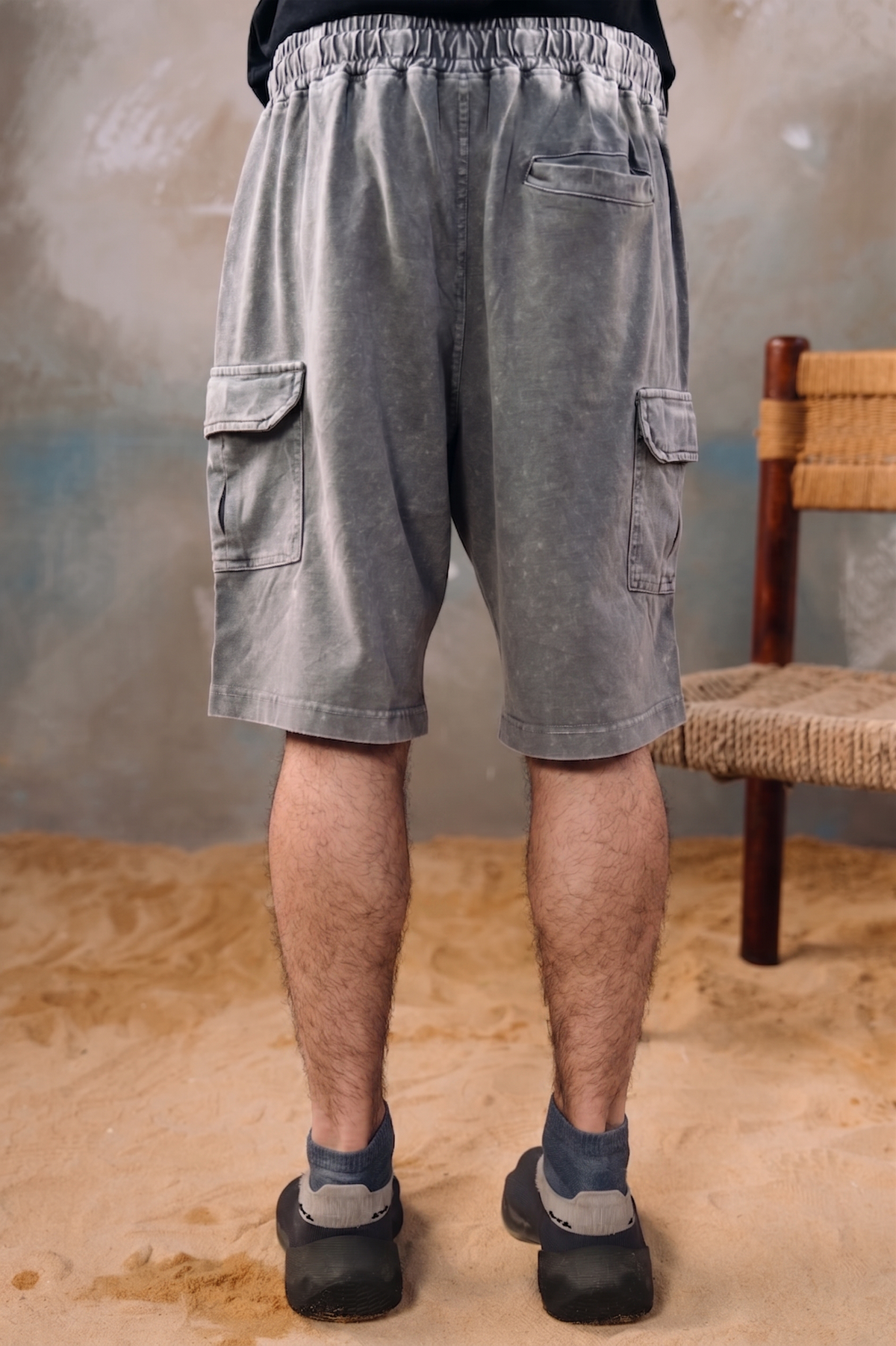 Baggy Acid Wash Shorts