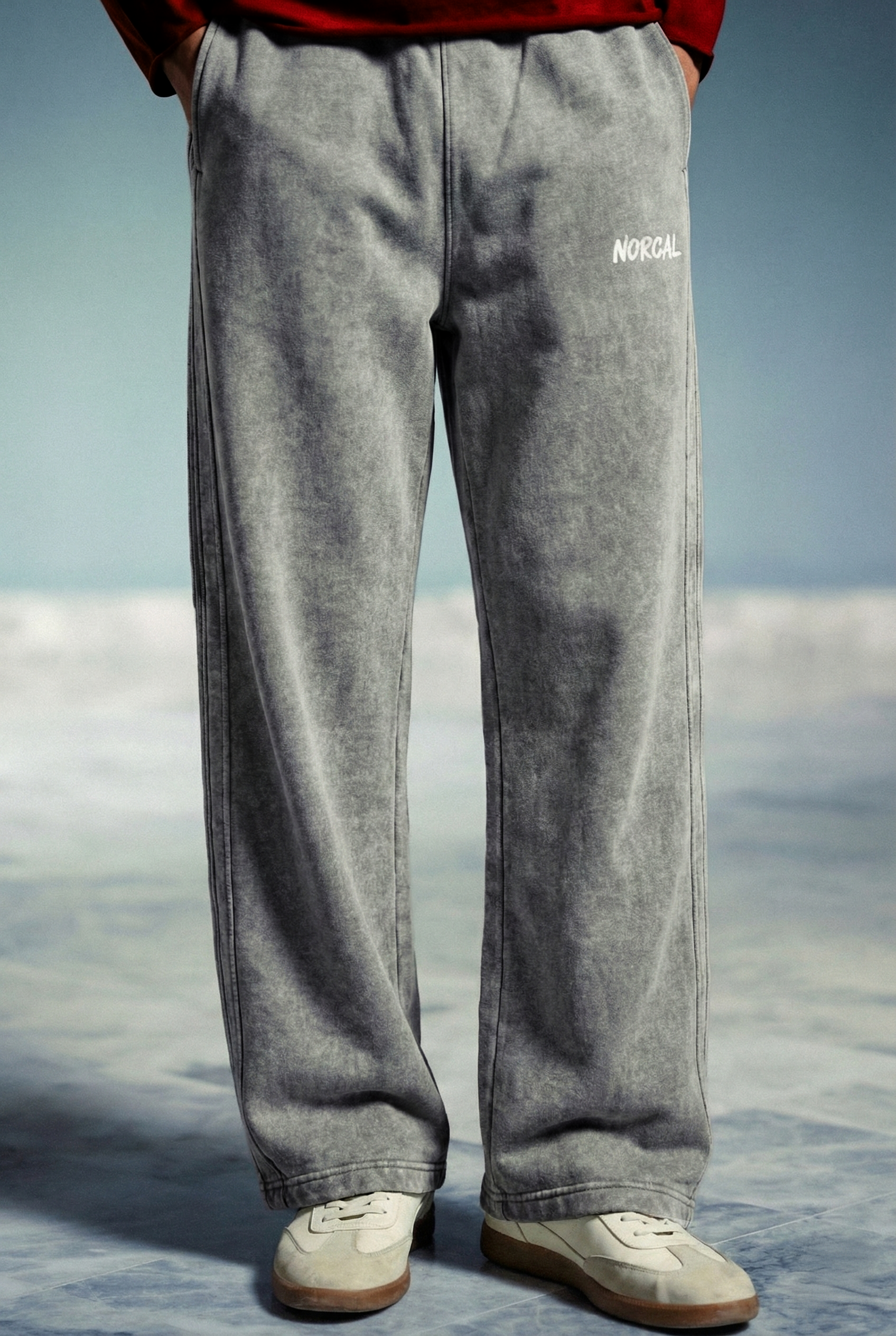 Side Self Stripes Acid Wash Trousers