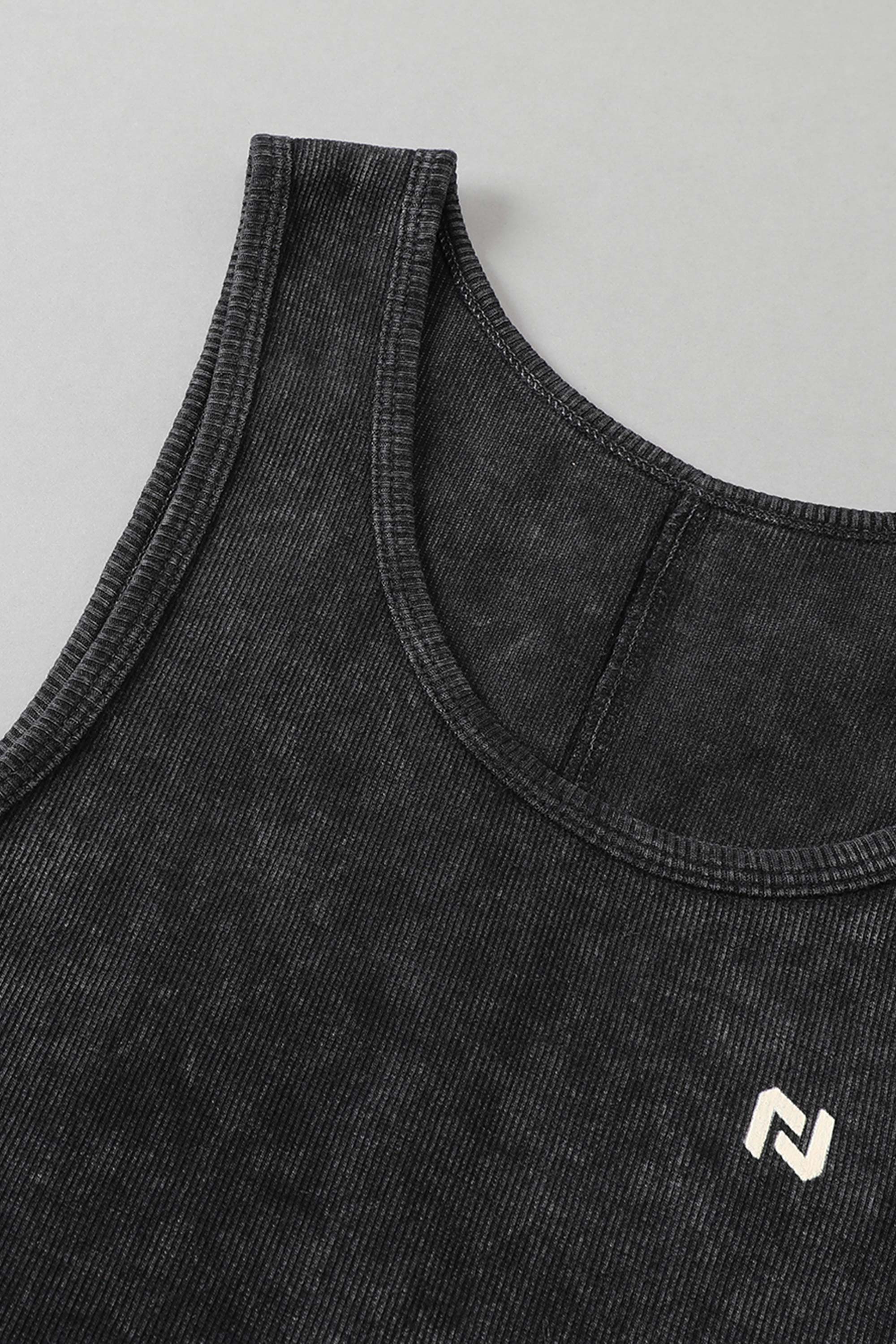Acid Wash Scoop Bottom Rib Tank