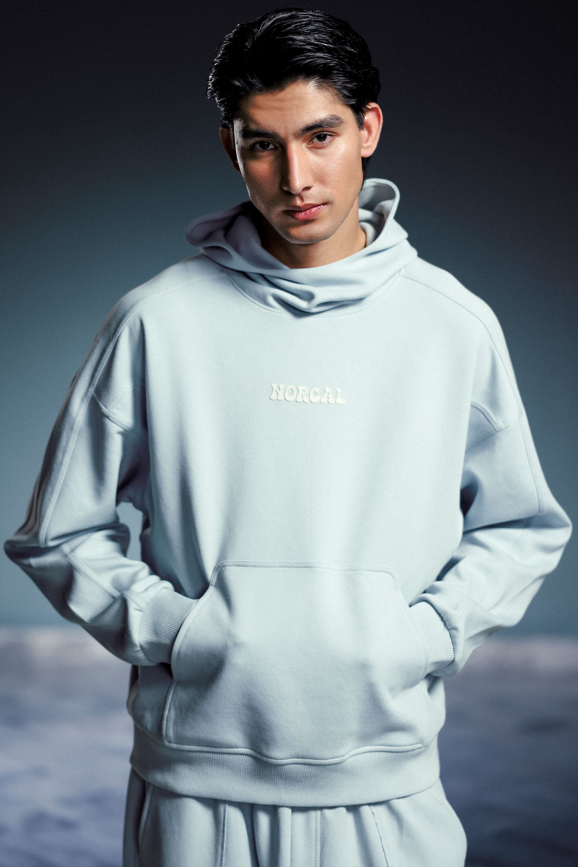 Modish Cut Sew Panel Hoodie