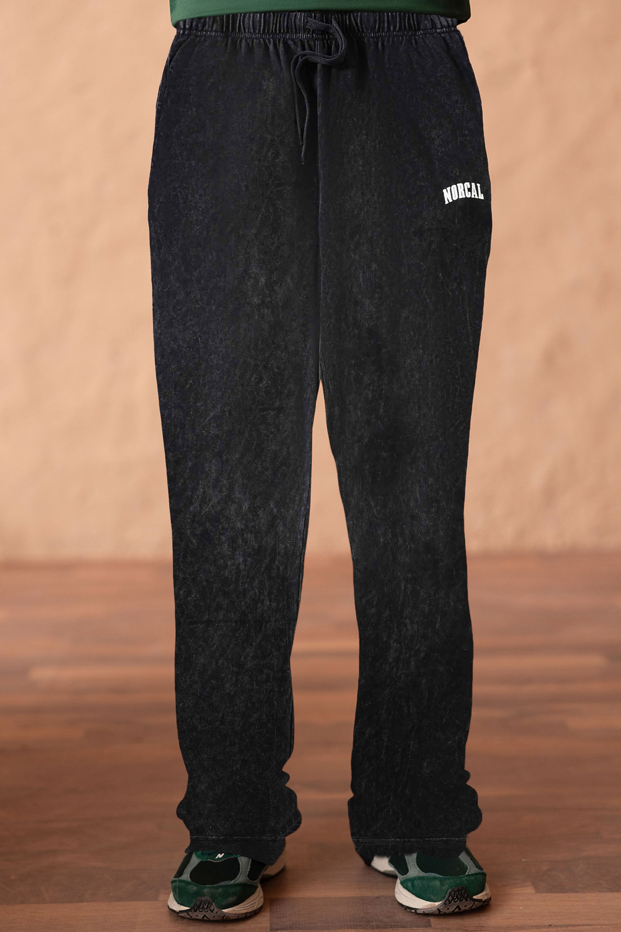 Acid Wash Laid-Back Trousers
