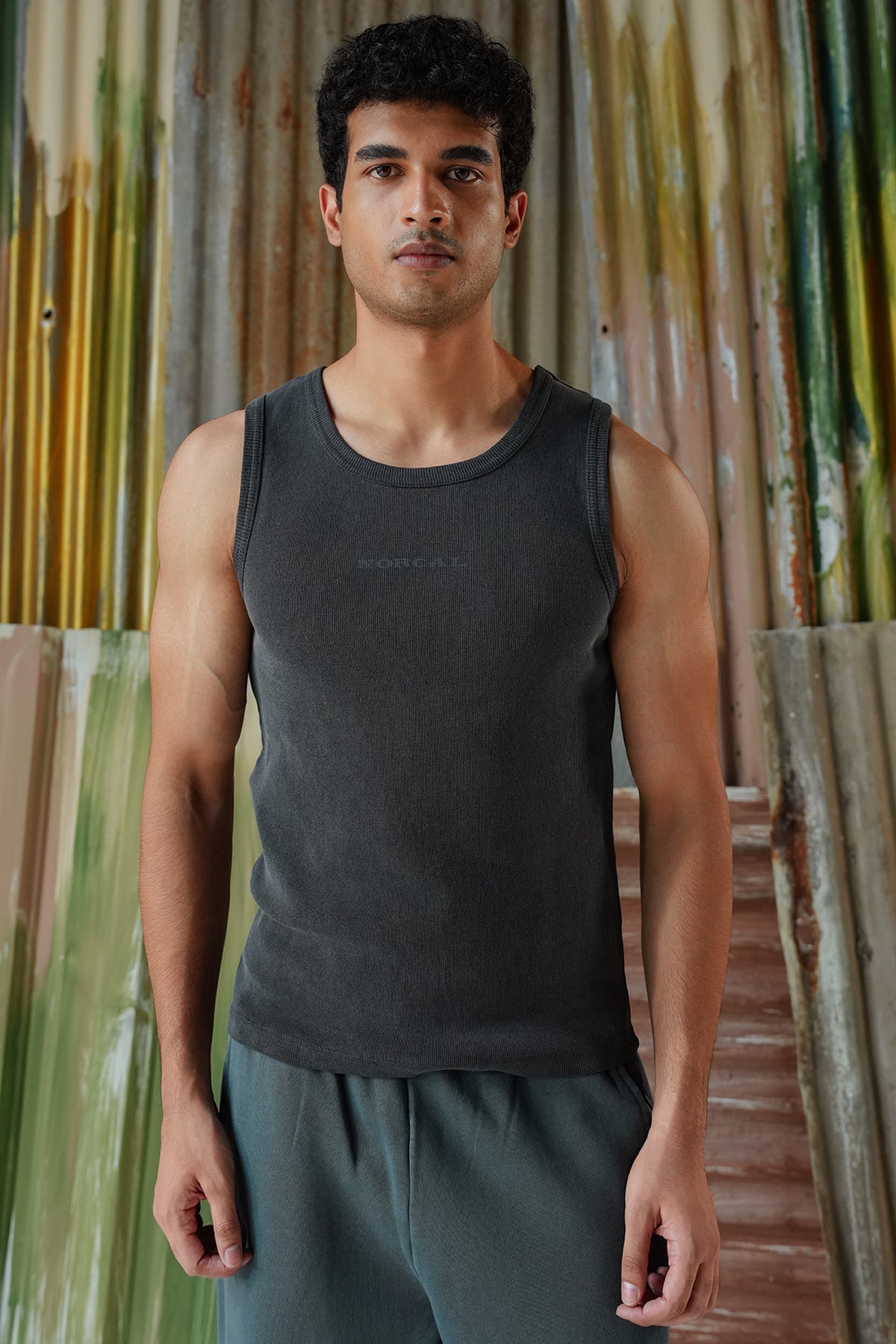 Acid Wash Everyday Wear Tank - Charcoal Grey