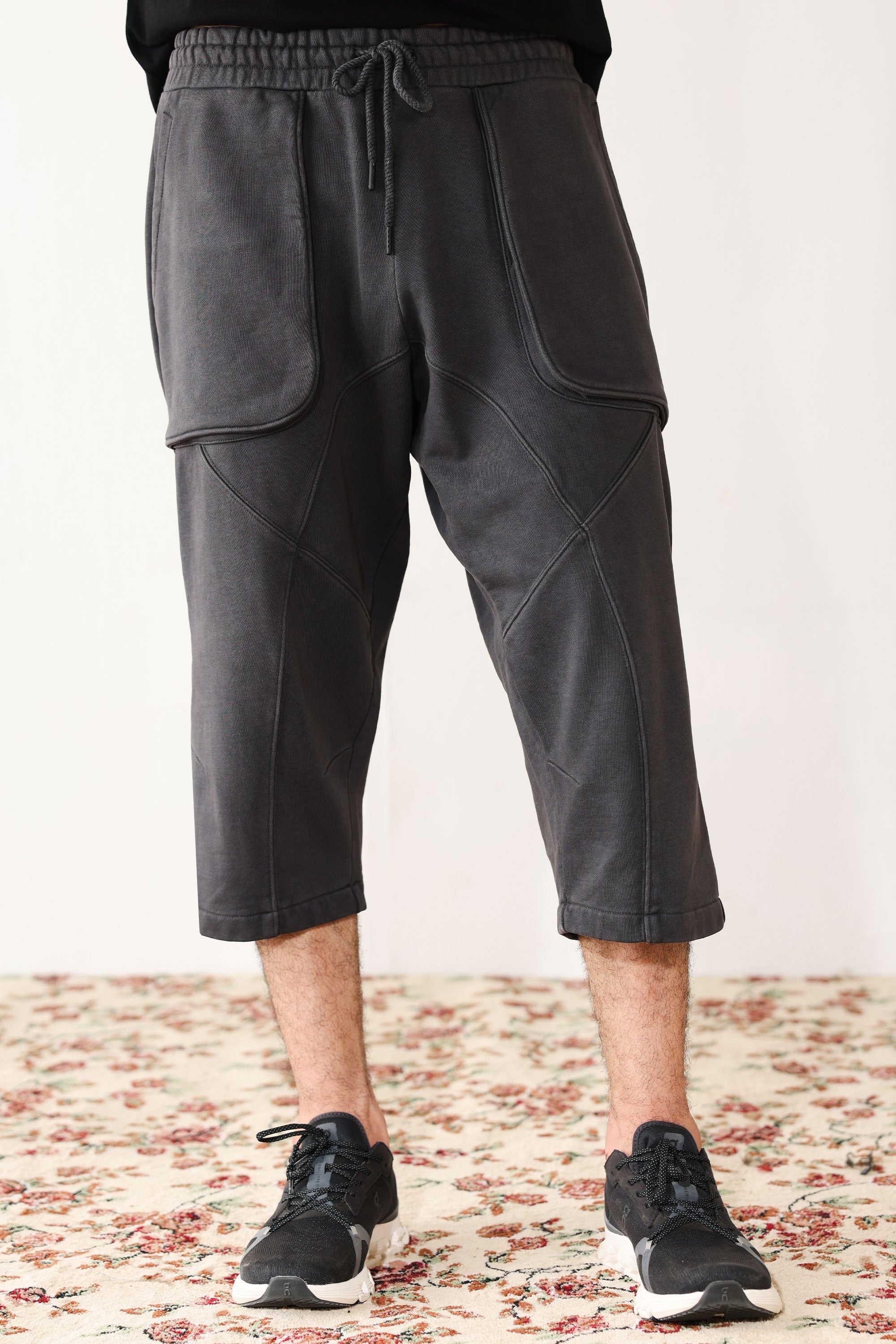 Charcoal grey Three Quarter Shorts