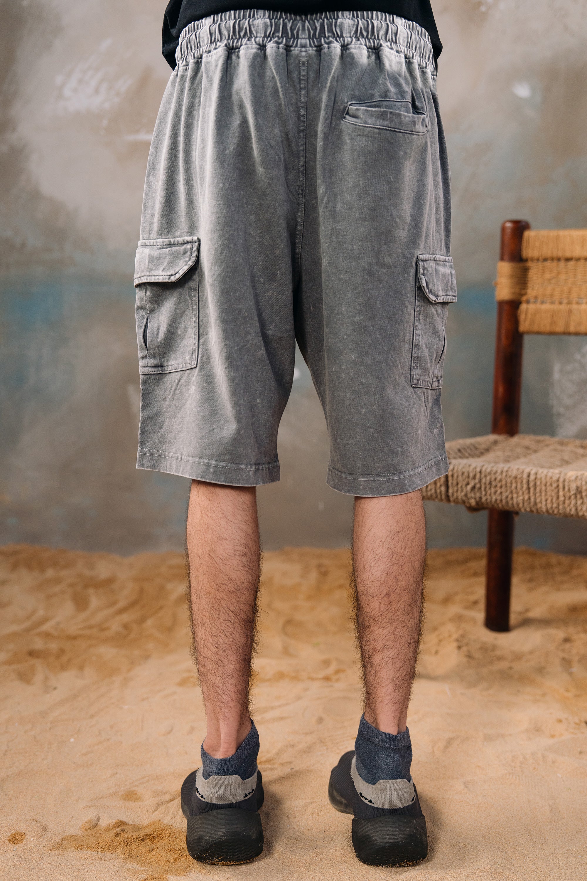 Baggy Acid Wash Shorts