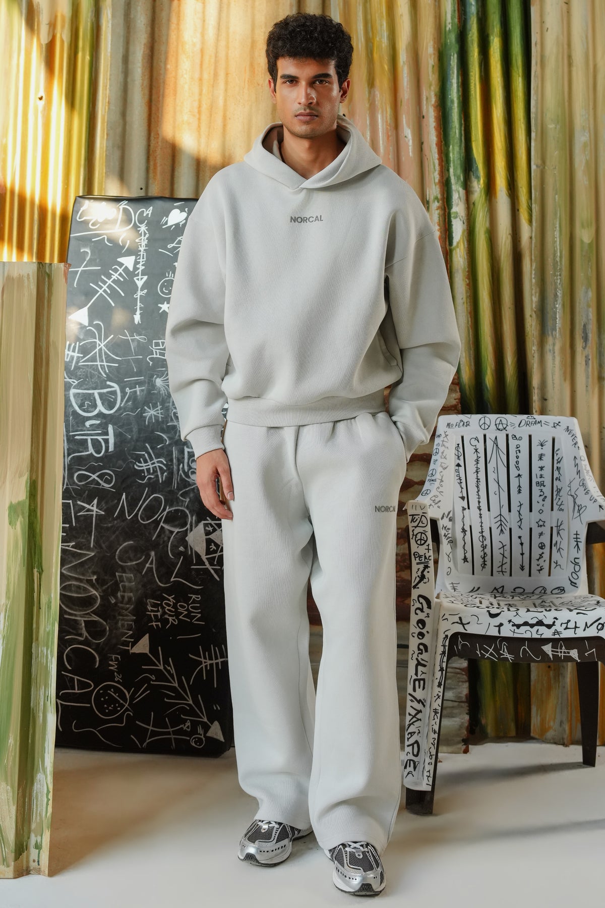 Special Terry-Jersey Bonding Fabric Trouser - Silver Grey