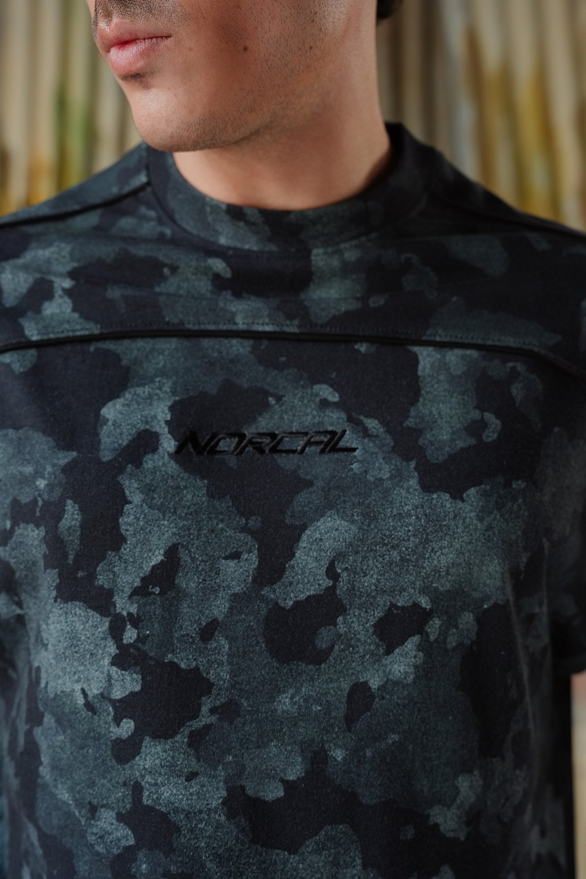 Camouflage Contrast Panel Tee - Black