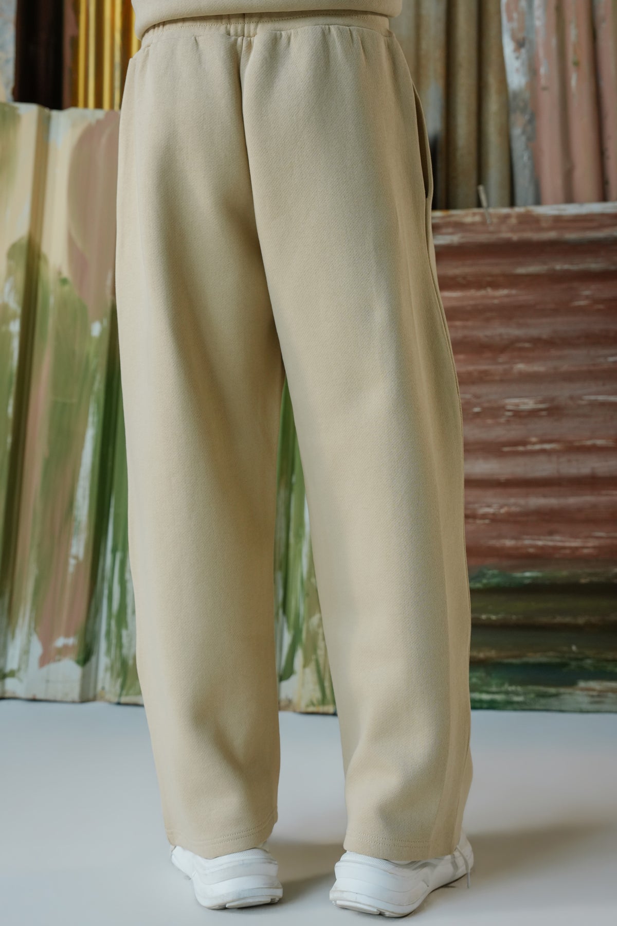 Special Terry-Jersey Bonding Fabric Trouser - Cream