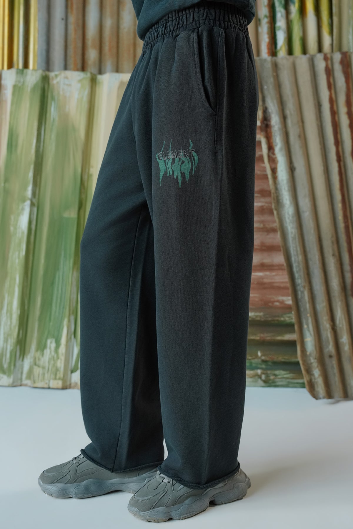 Element Flame Acid Wash Trousers - Greenish Grey
