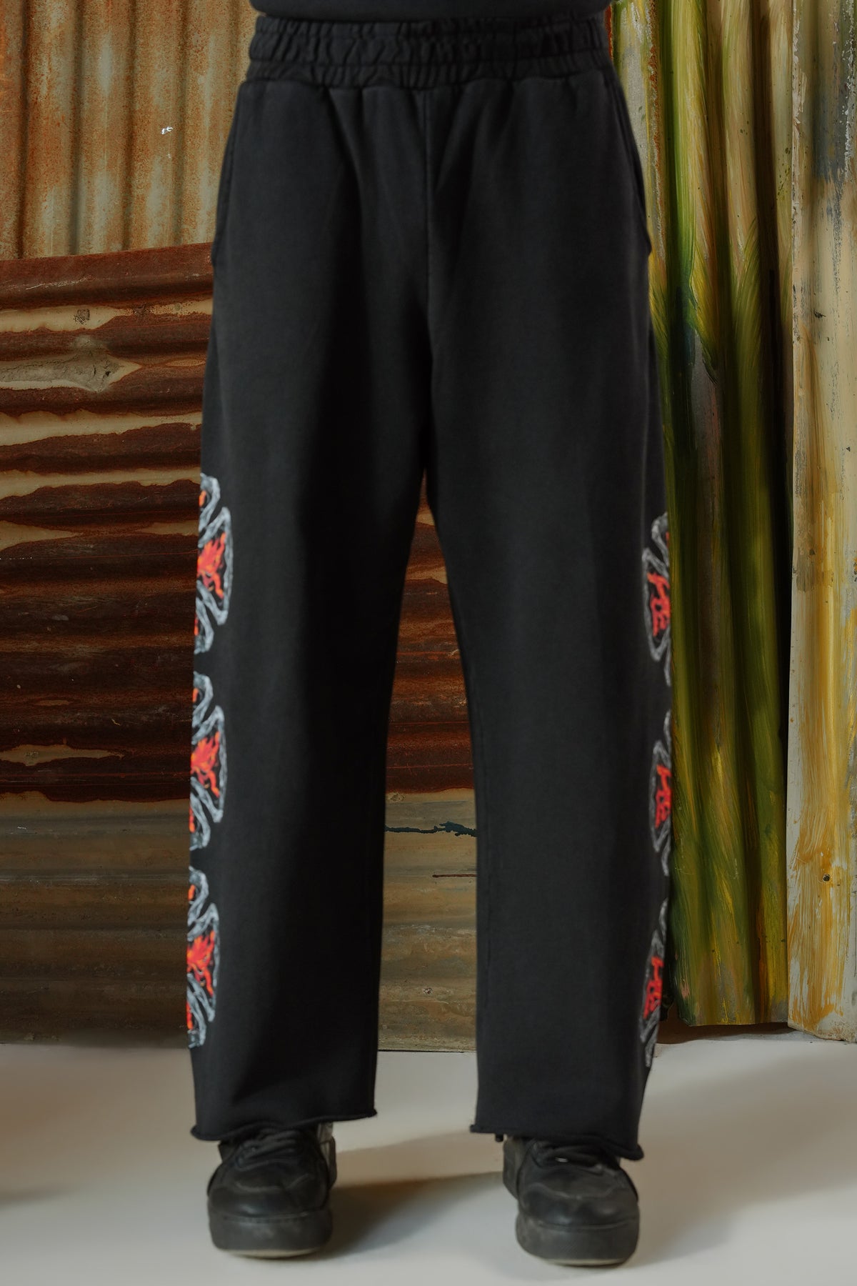 Fire Blaze Digital Printed Trousers - Black