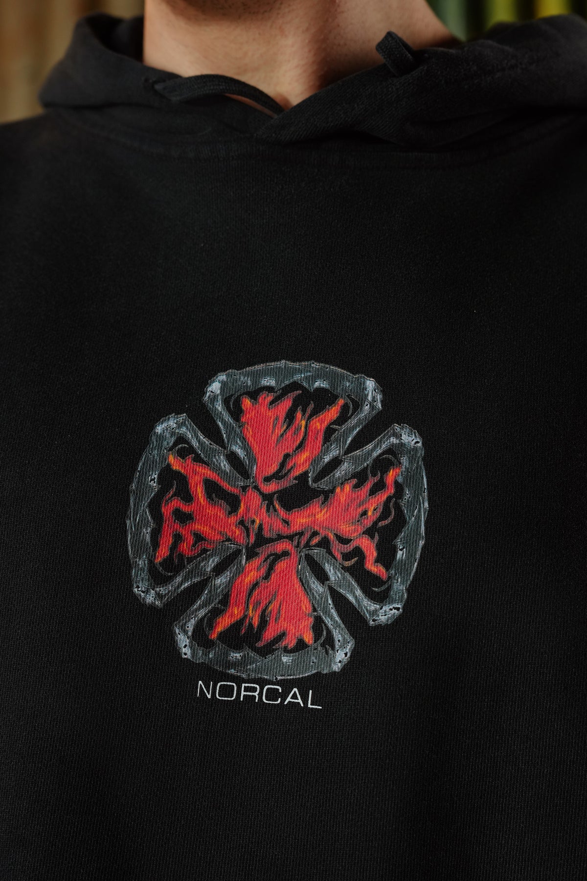 Fire Blaze Digital Printed Hoodie - Black