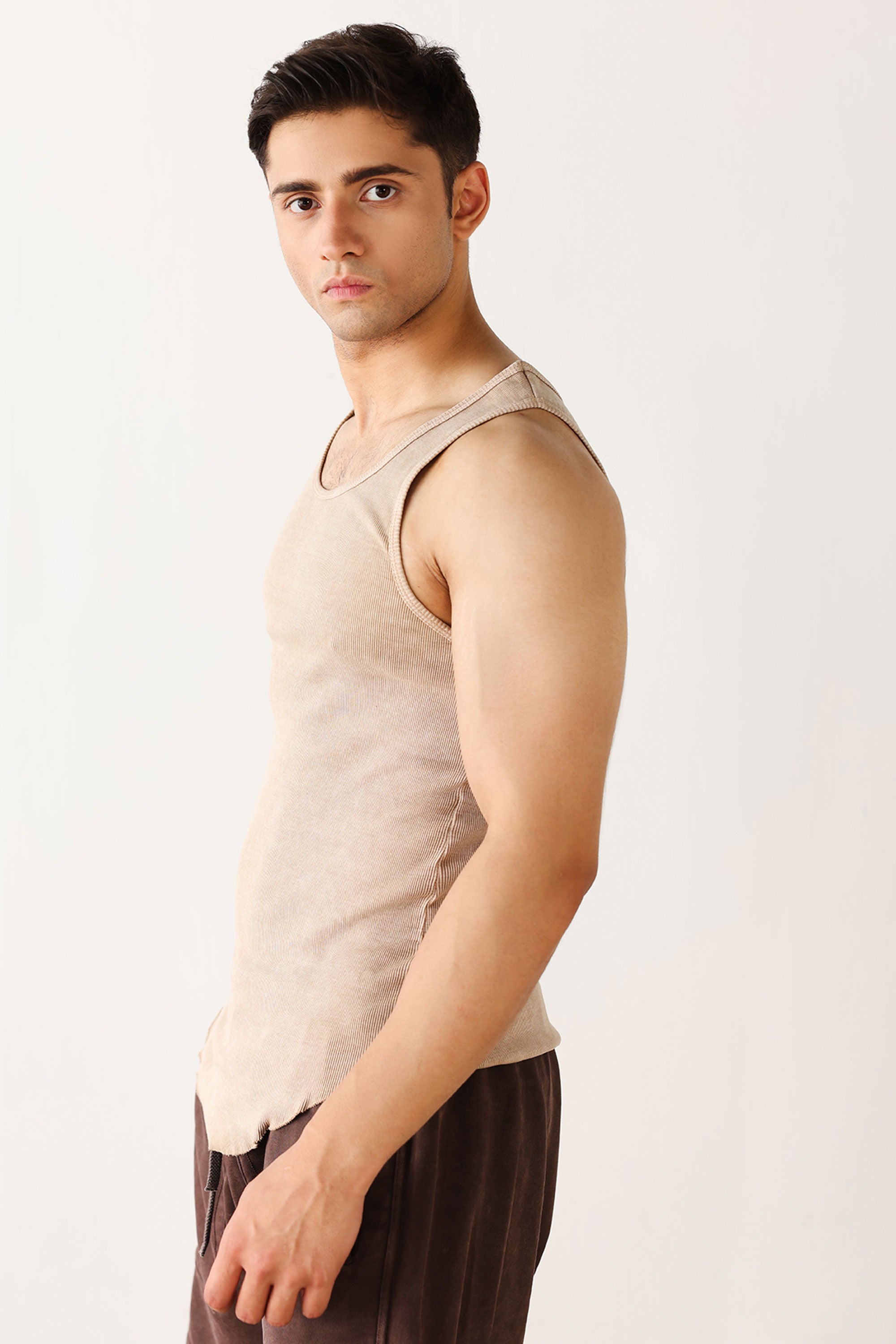 Acid Wash Scoop Bottom Rib Tank