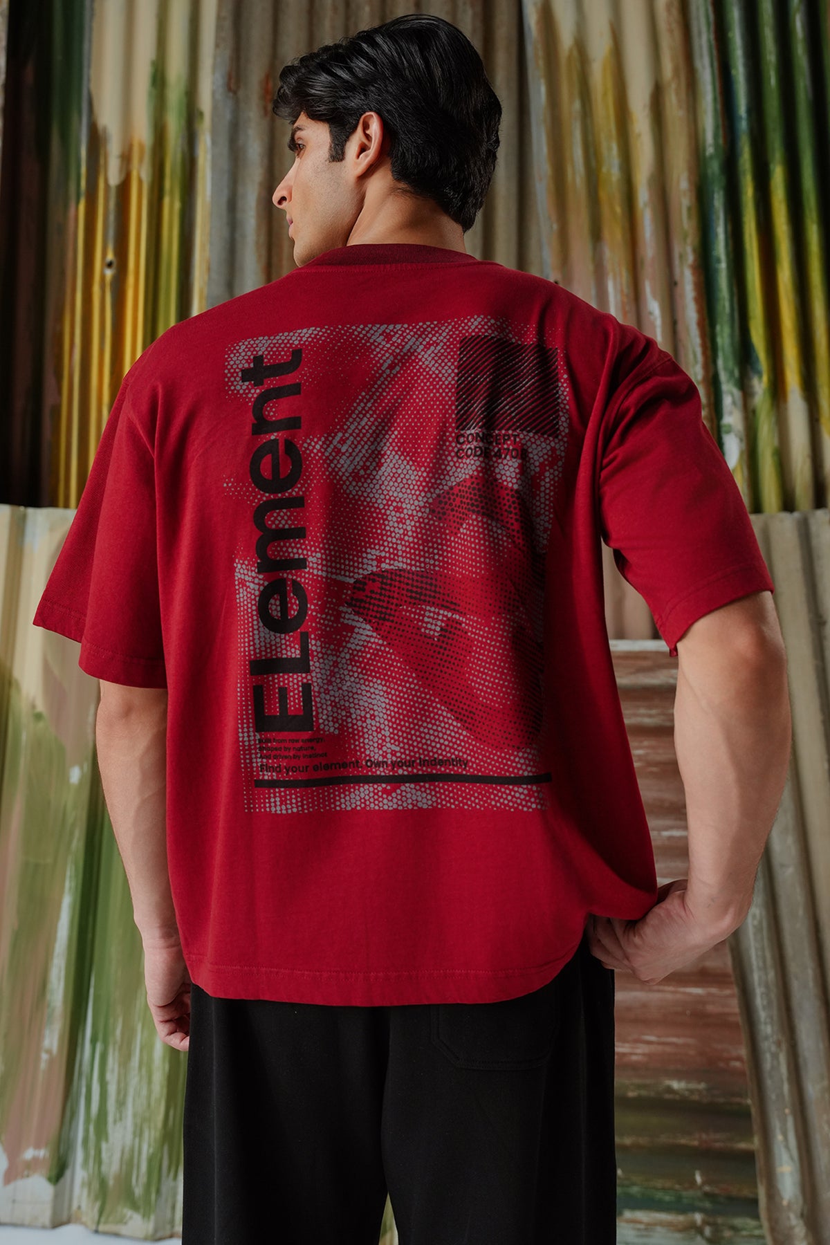 Element 4708 Acid Wash Tee - Deep Red