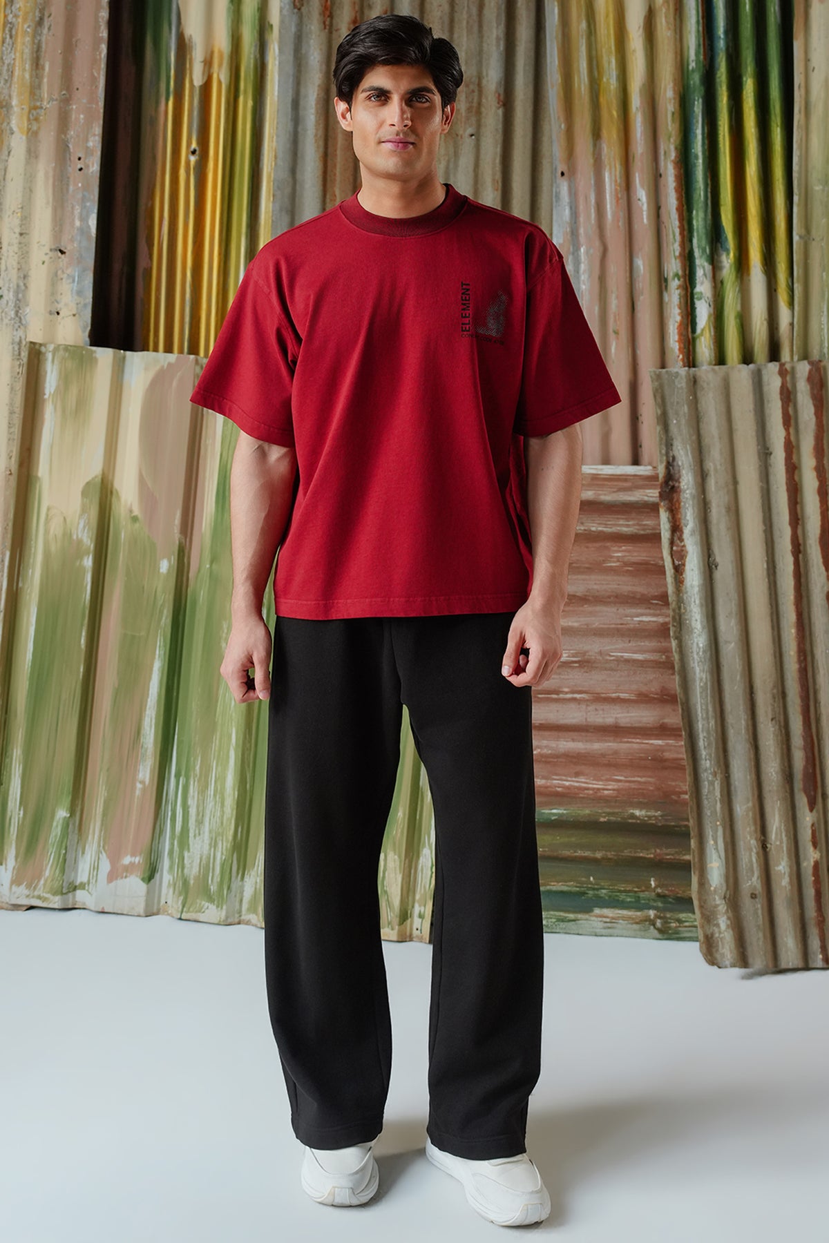 Element 4708 Acid Wash Tee - Deep Red