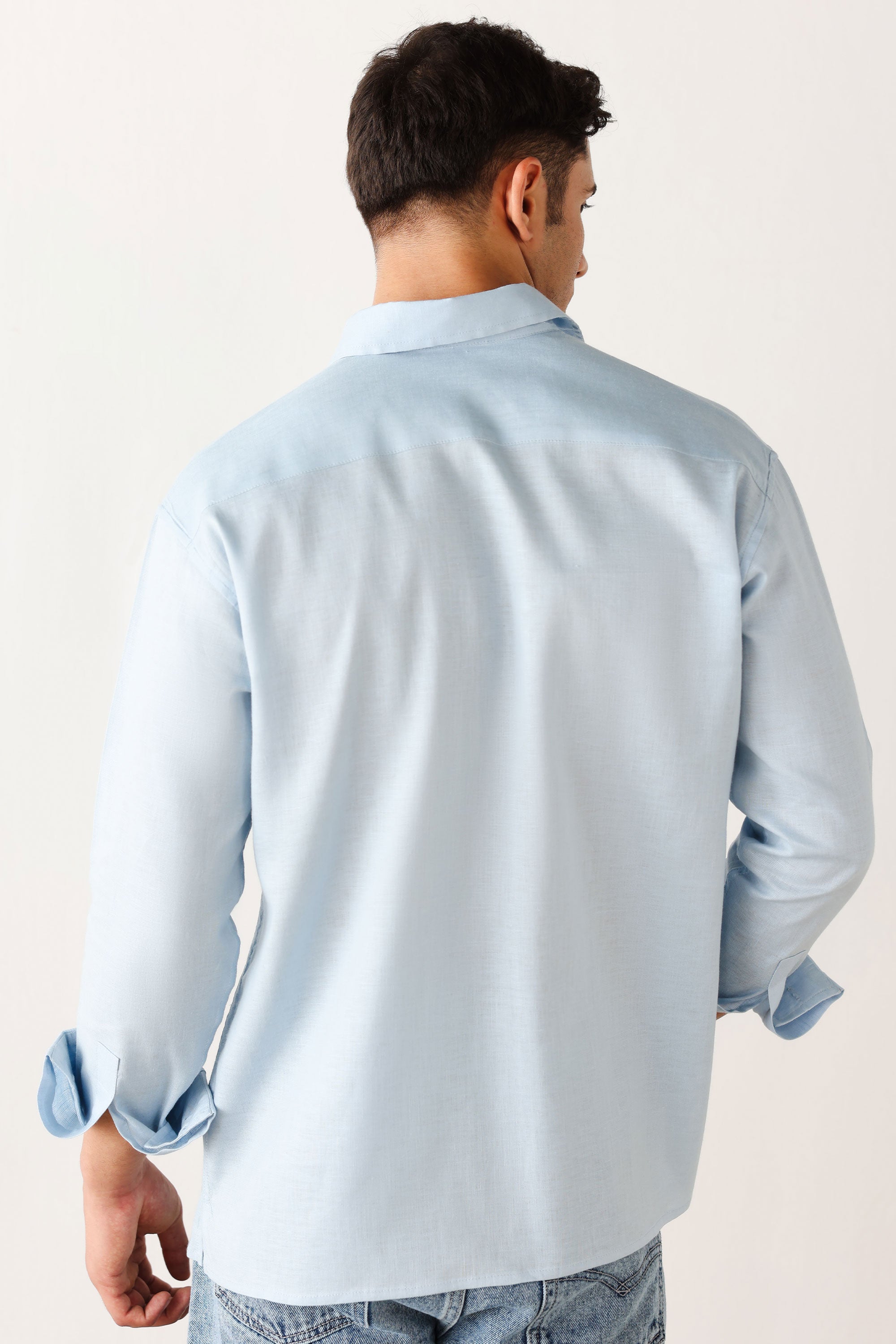 Ice Blue Irish Cotton Shirt