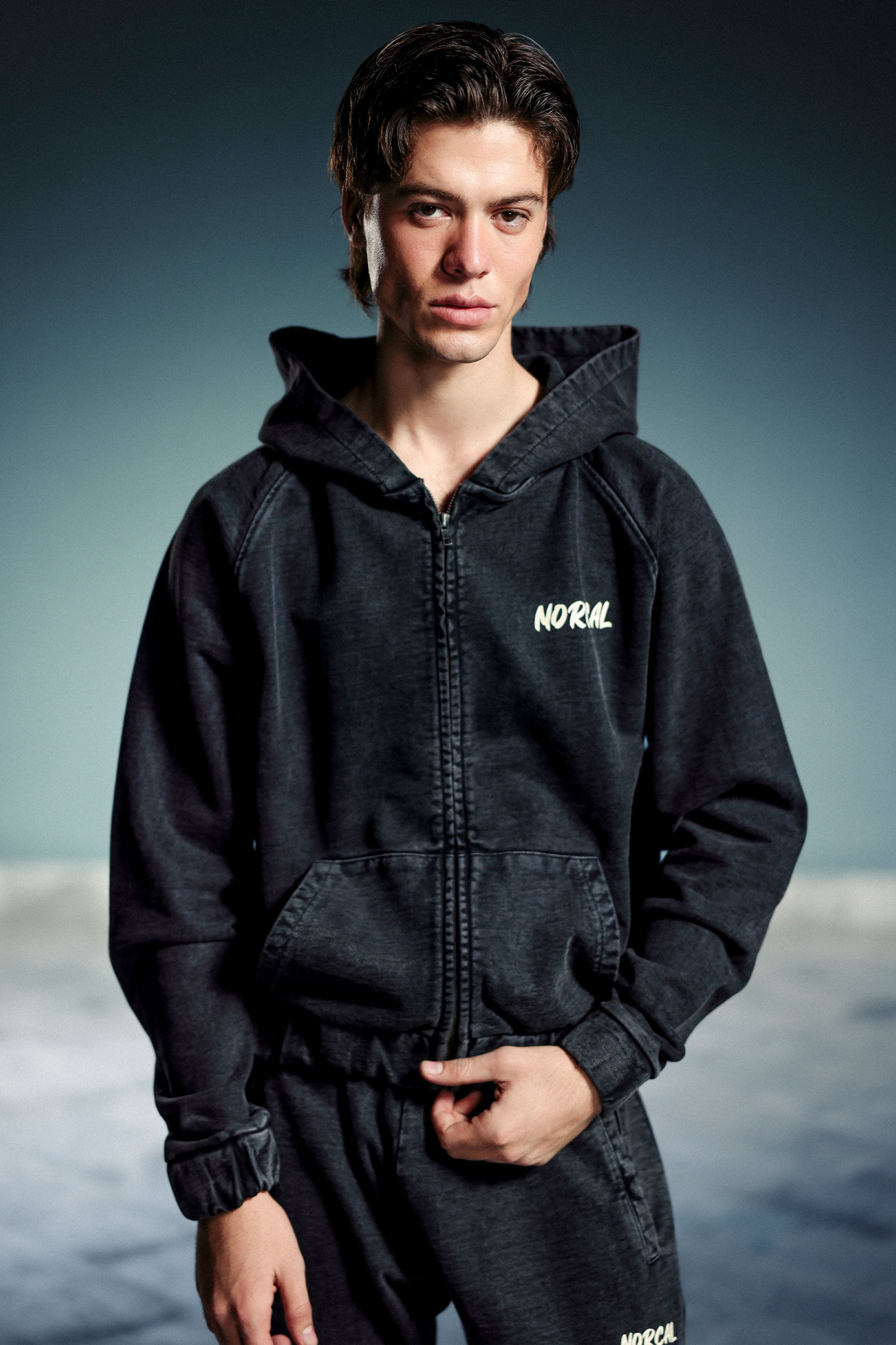 Wrangler Acid Wash Zipper Hoodie