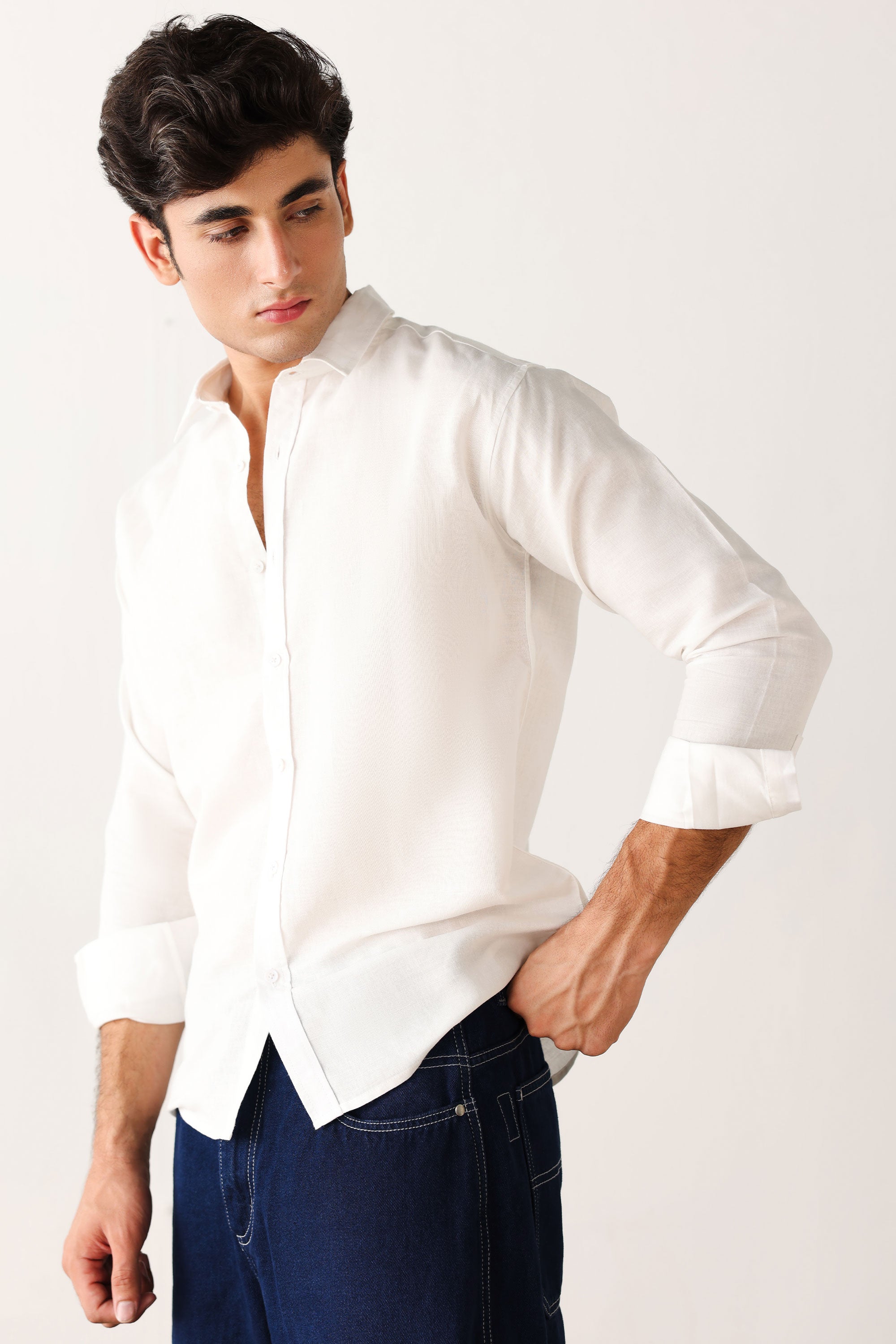 White Irish Cotton Shirt