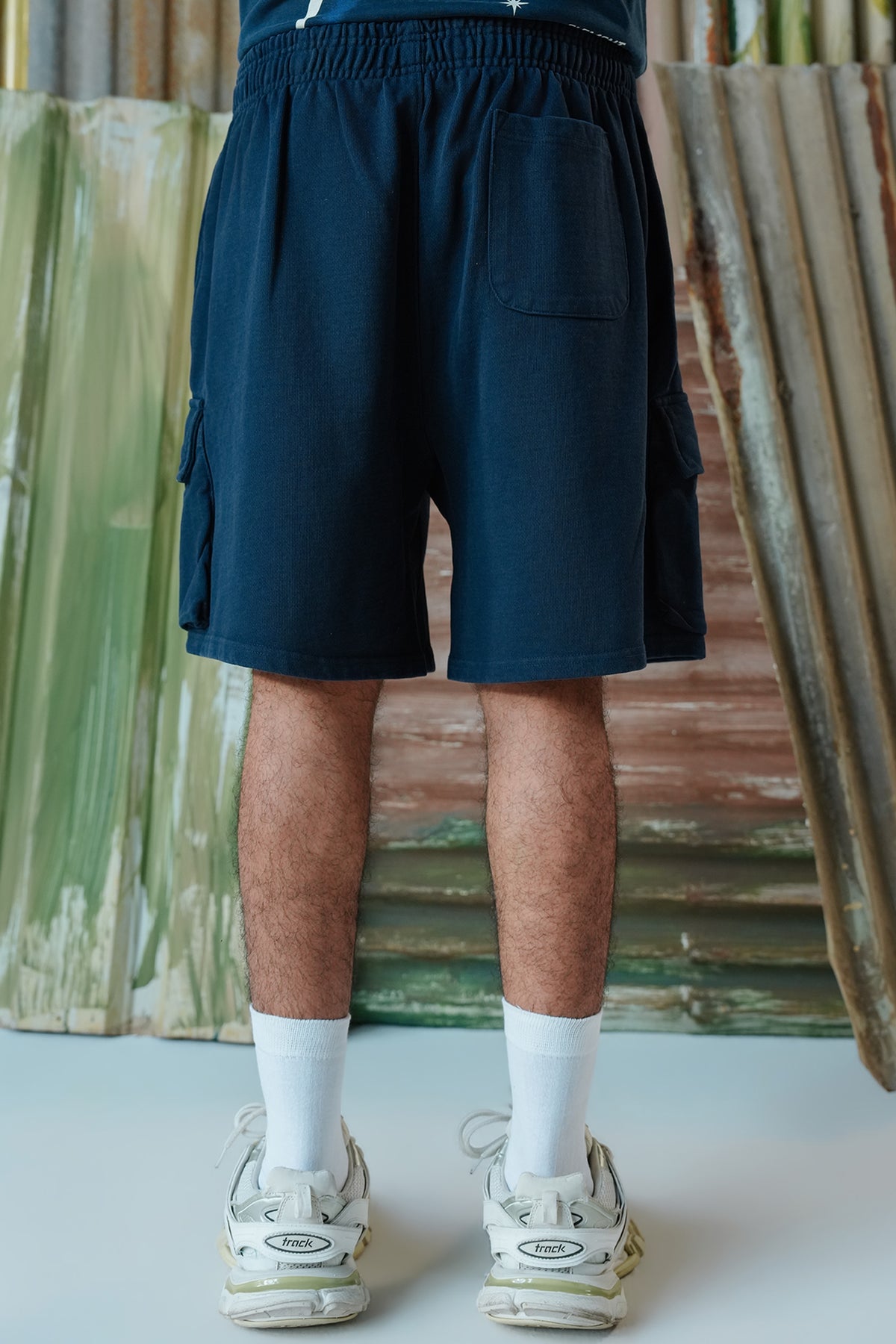 Cargo Vintage Wash Shorts - Navy Blue