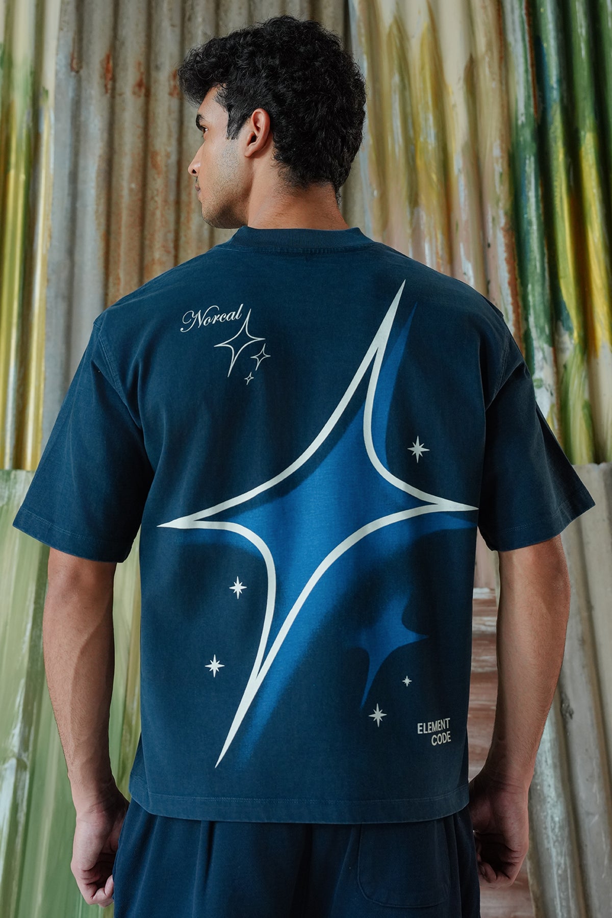 Element Code Statement Acid Wash Tee - Navy Blue