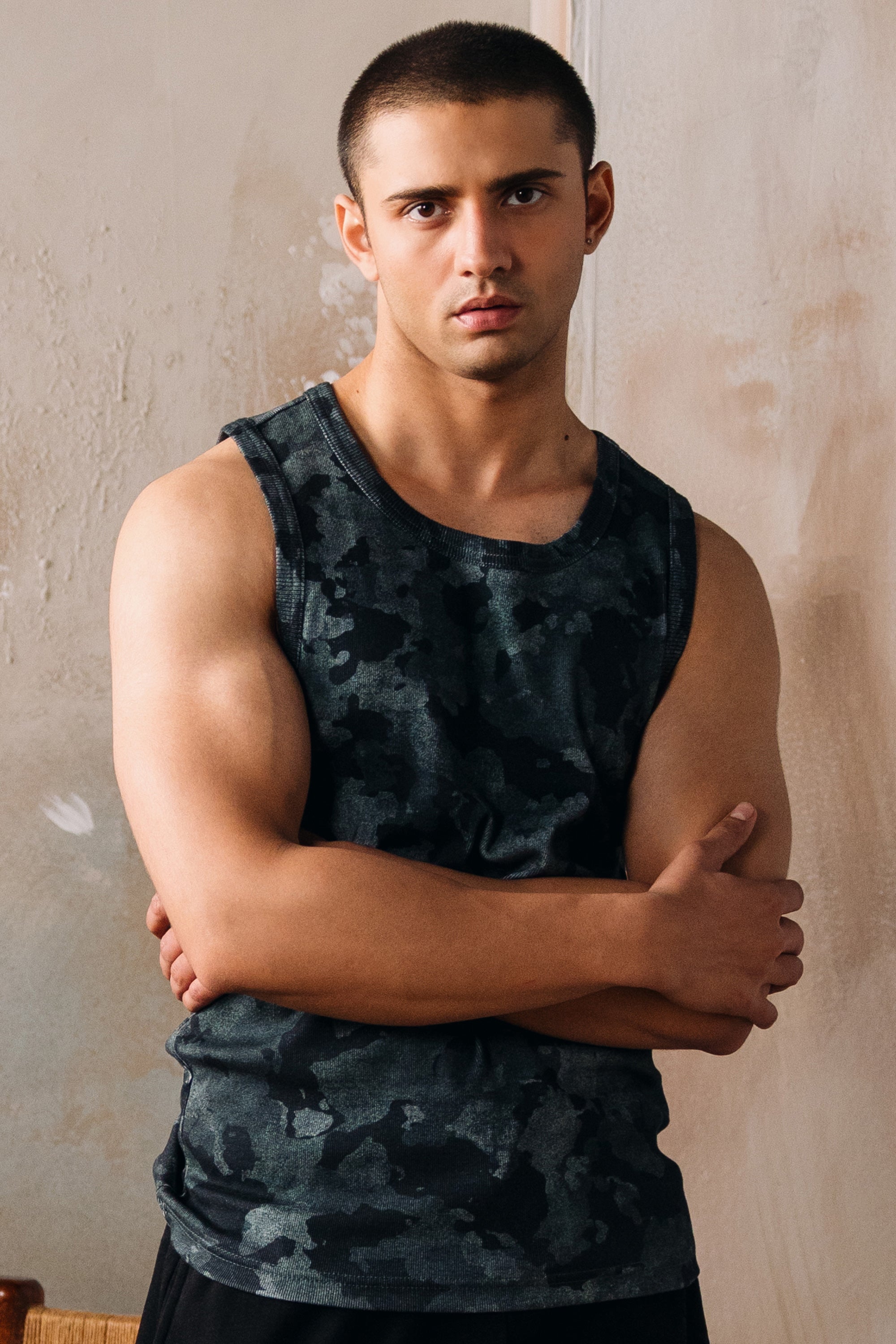 Camouflage Rib Jersey Tank