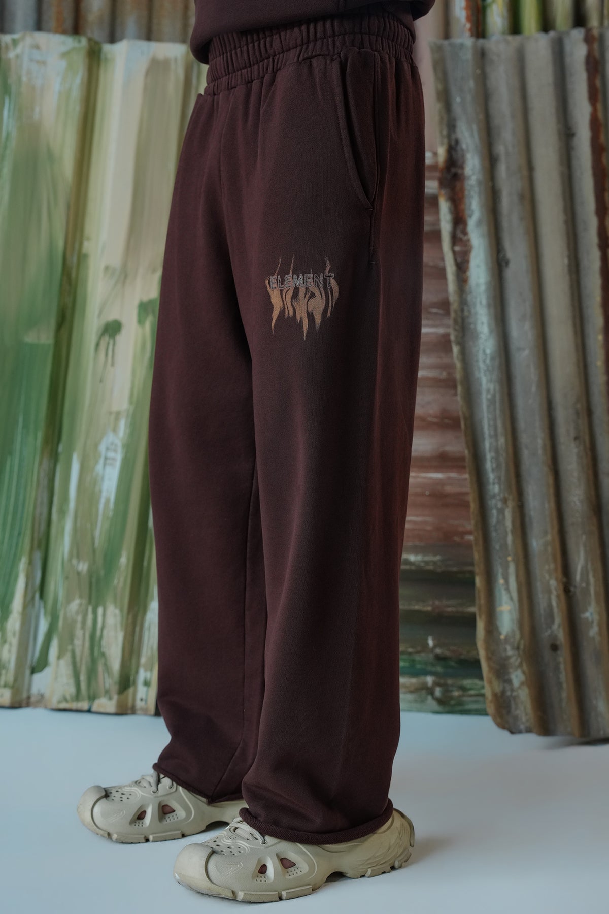 Element Flame Acid Wash Trousers - Coffee Brown