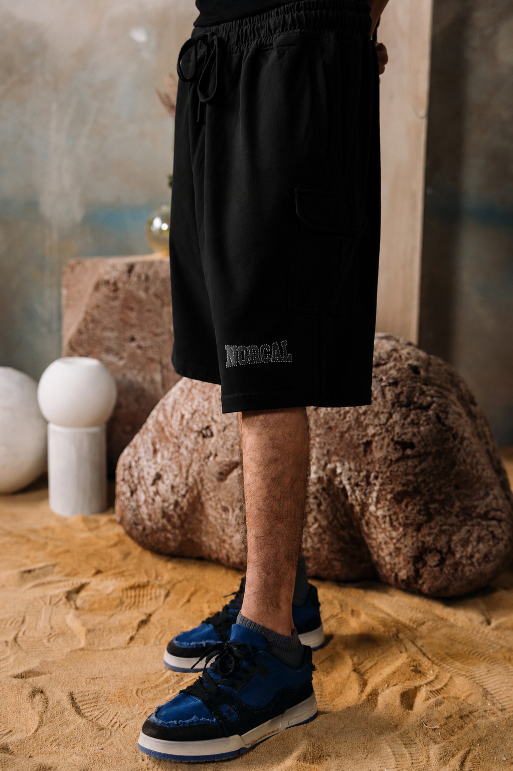 Baggy Acid Wash Shorts