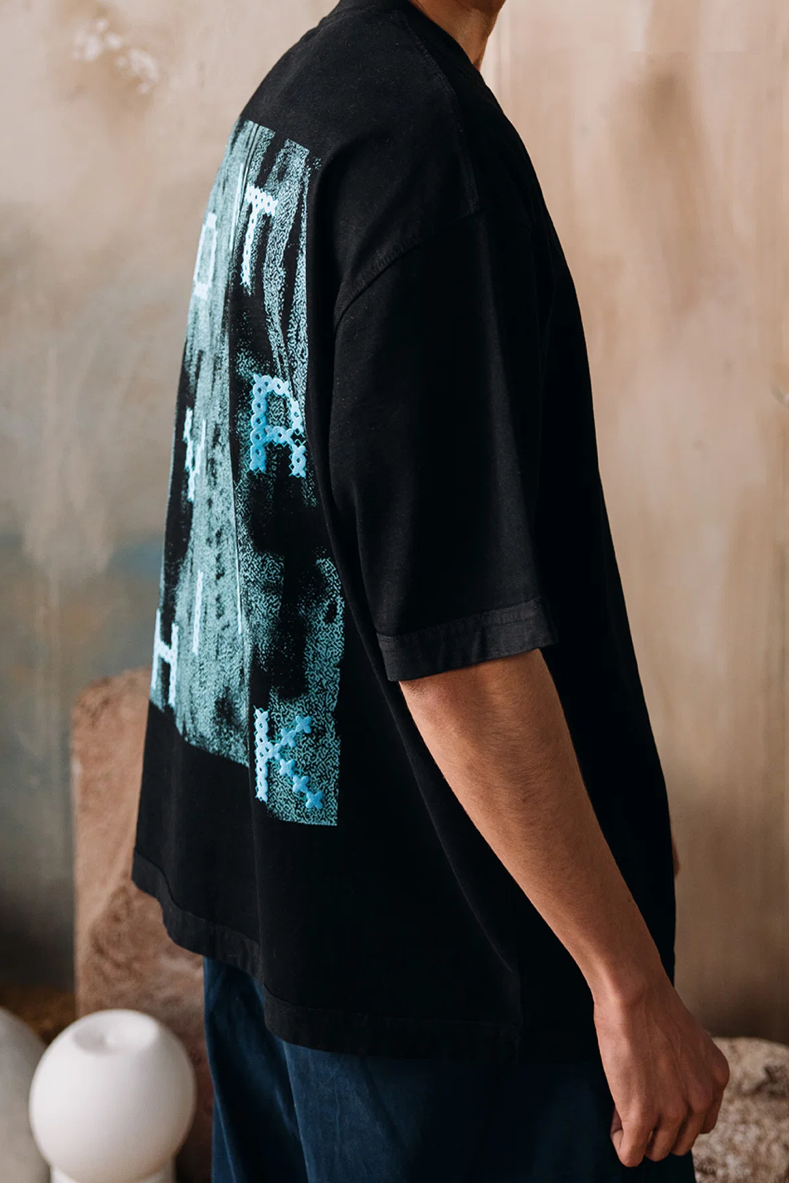 Don't Over Think Acid Wash Tee - Black