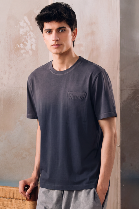 Gradient Spray Wash Tee - Navy Blue