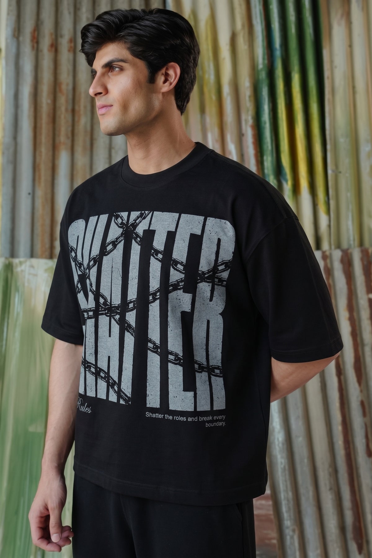 Shatter Rules Acid Wash Tee - Black