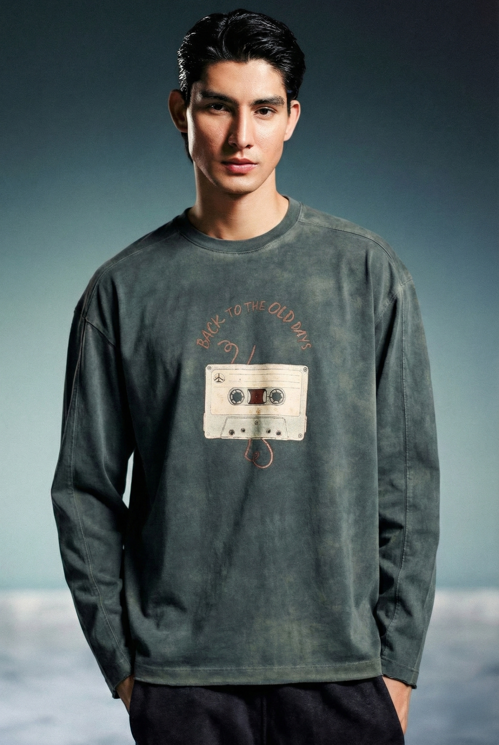 Retro Cassette Oil Wash T Shirt